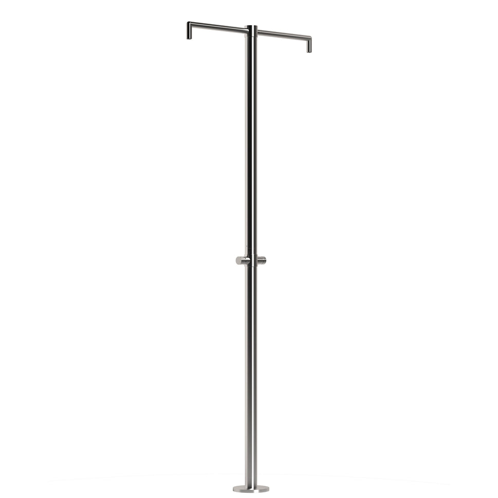 Douche Double Sined Acier Inoxydable 316l Avec Minuteur Douche Double Eau Froide Seulement Économie D'Eau Installation Simple Avec Cbox Dédicacé Pour Tout Espace Extérieur