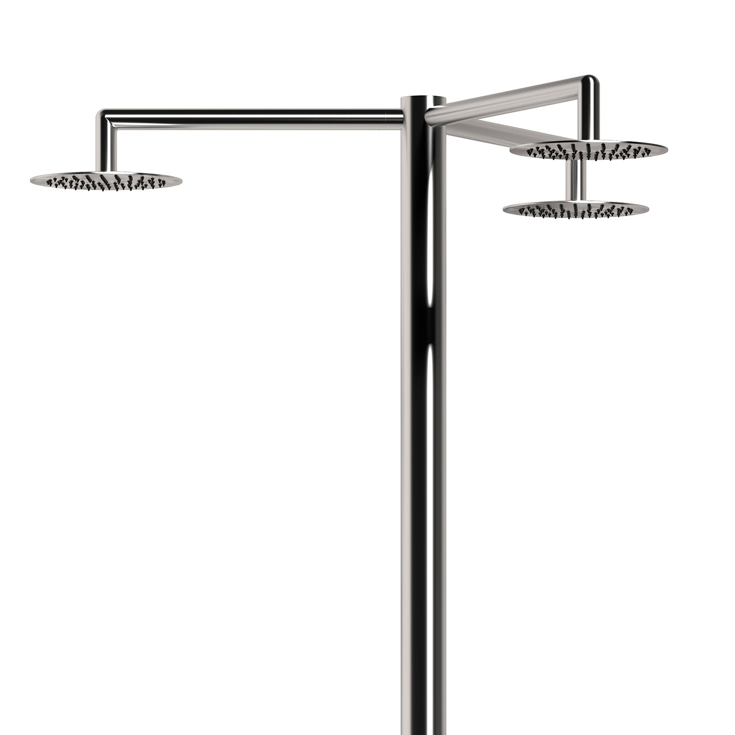 SINED Douche Extérieure avec Triple Pomme de Douche en Acier Inoxydable 316L Nautique Résiste à la Corrosion Inox Satiné Design Fonctionnel pour Piscines et Espaces Publics - Modèle Cerbère