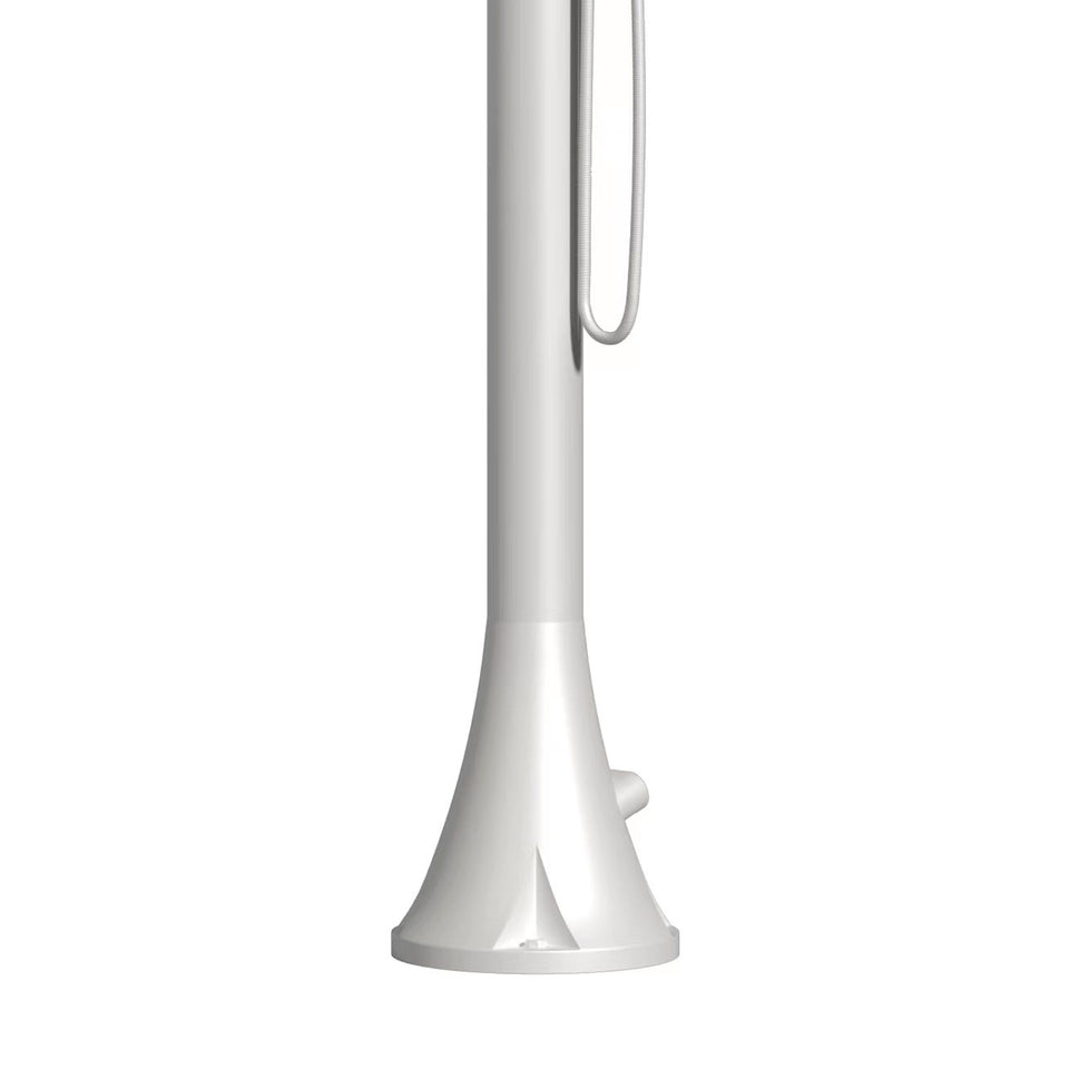 SINED Ducha de Piscina LUNA D BIANCA en Acero Inoxidable 316l Náutico Blanco Con Ducha de mano Doble conexión inferior y lateral Instalación en interior o exterior Agua fría y caliente