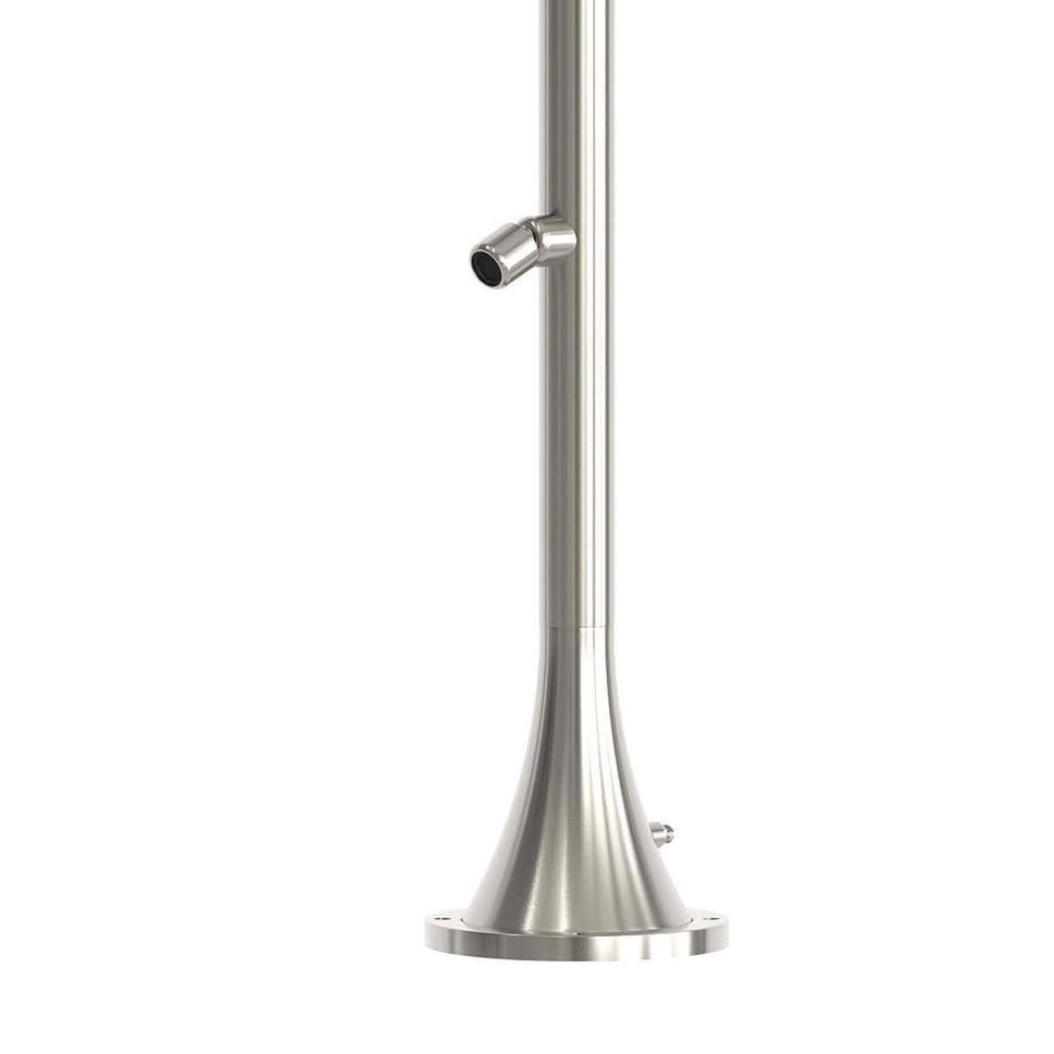 SINED Douche Temporisée Inox Satiné en Acier Inox 316L pour Jardins et Espaces Piscine - Modèle DOCCIA-INOX-LUNA-DOPPIO-TMP-INOX