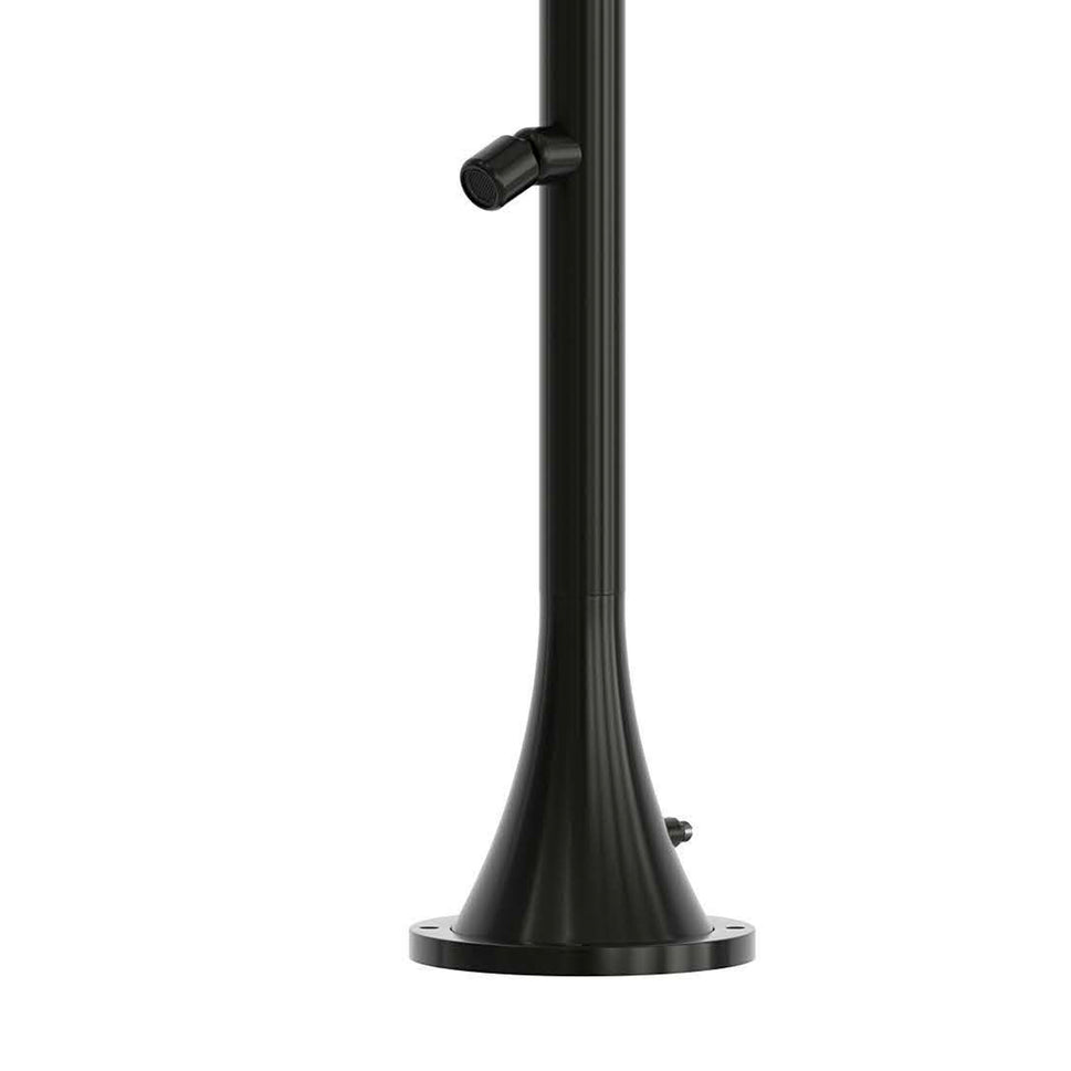 Douche Sined Inox Luna Tmp Noire Douche en Acier Inoxydable Double Connexion d'Eau Froide Latérale ou Inférieure Temporisée Douche d'Eau Froide avec Pulvérisateur et Mélangeur Rond Noir