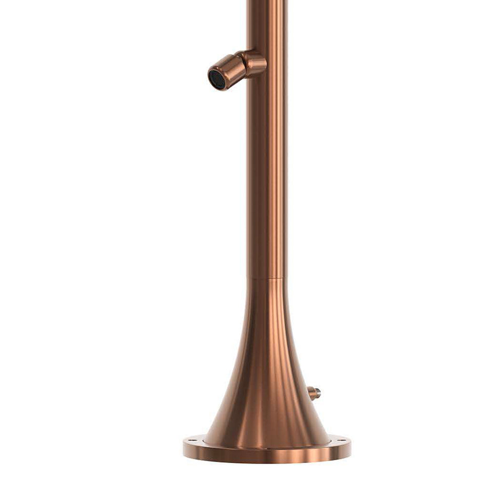 Sined Douche en Acier Inoxydable Luna Tmp Or Rose Douche en Acier Inoxydable Double Connexion d'Eau Froide Latérale ou Inférieure Temporisée Douche d'Eau Froide avec Pulvérisateur et Mélangeur Rond Or Rose