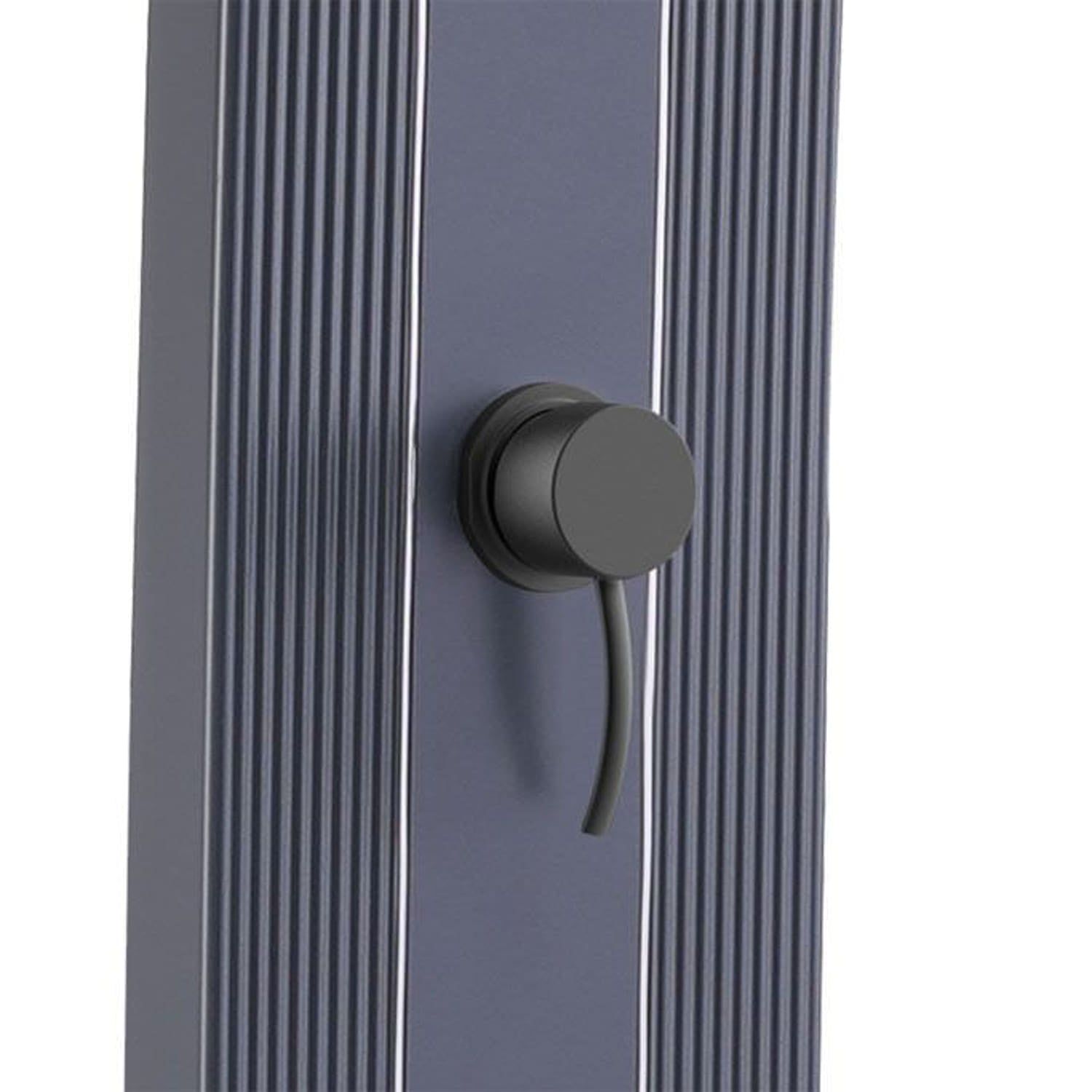 SINED Douche Solaire pour Piscine Extérieure en Gris Structure Courbe en Aluminium et Réservoir de 30 Litres Hauteur 2254 cm Avec Grande Pomme Carrée et Robinet pour Pieds DOCCIALEAGRIGIA