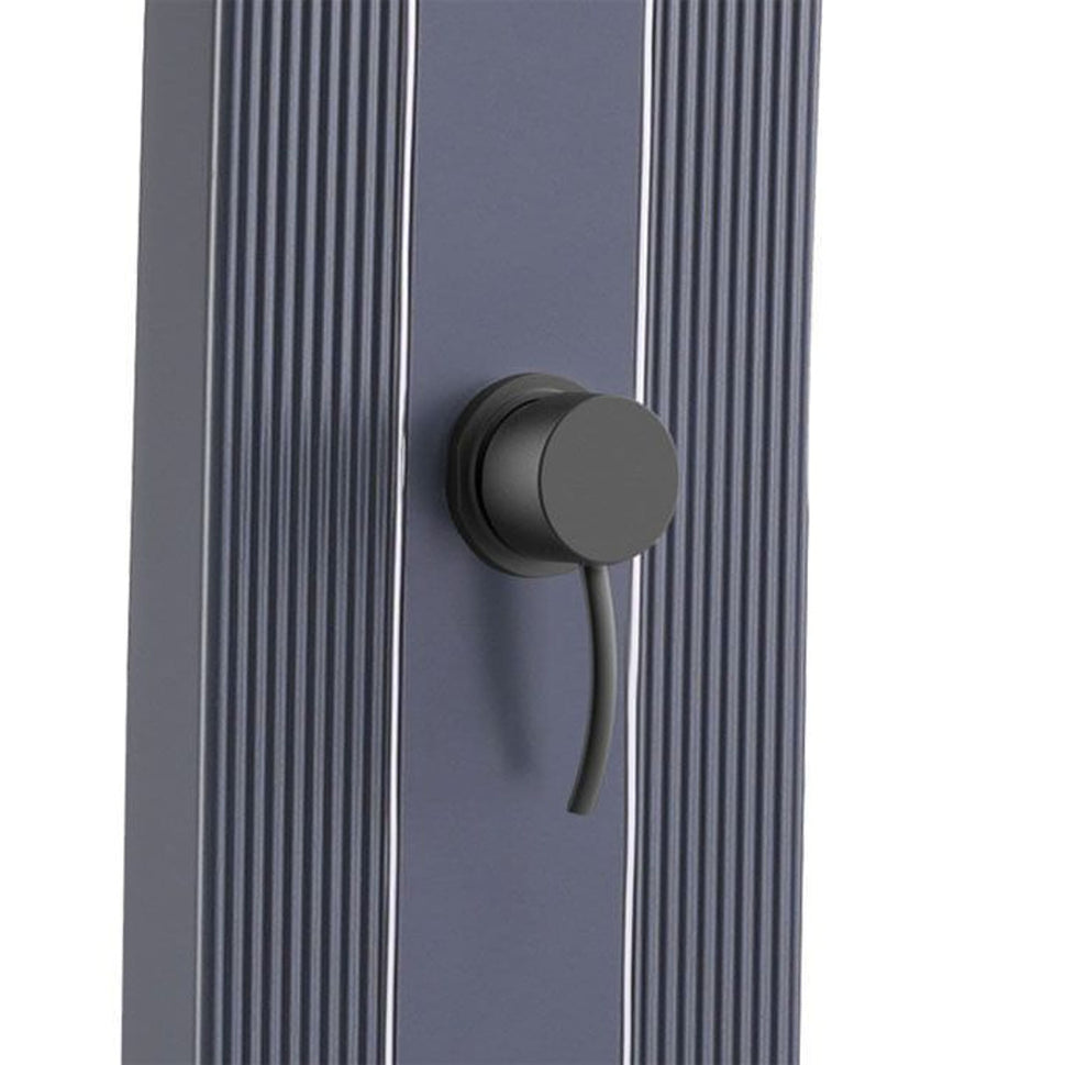 Sined Lea Grigia gebogene Aluminiumdusche mit Solarheizung und Fußbad, Grau