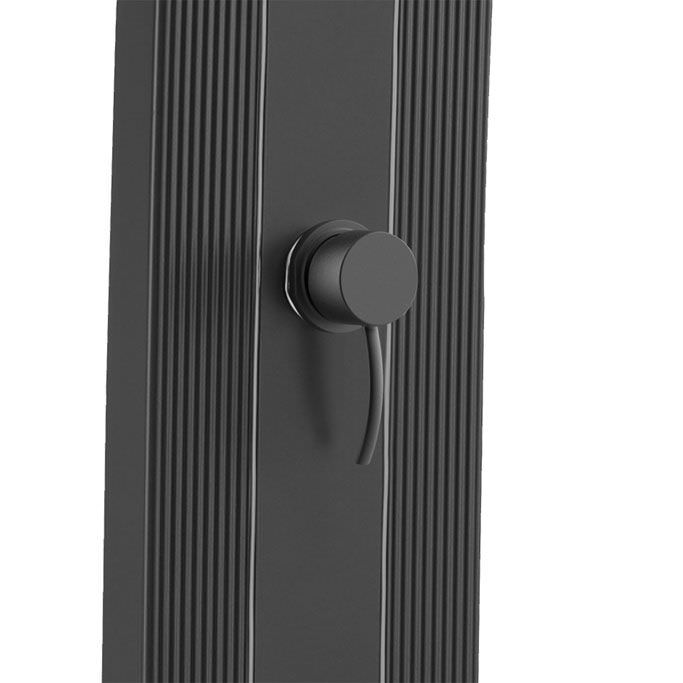 SINED Duche Exterior Em Alumínio Preto RAL9004 Com Aquecimento Solar Depósito De 30 Litros Pulverizador Quadrado E Torneira Para Lavar Pés Modelo Lea