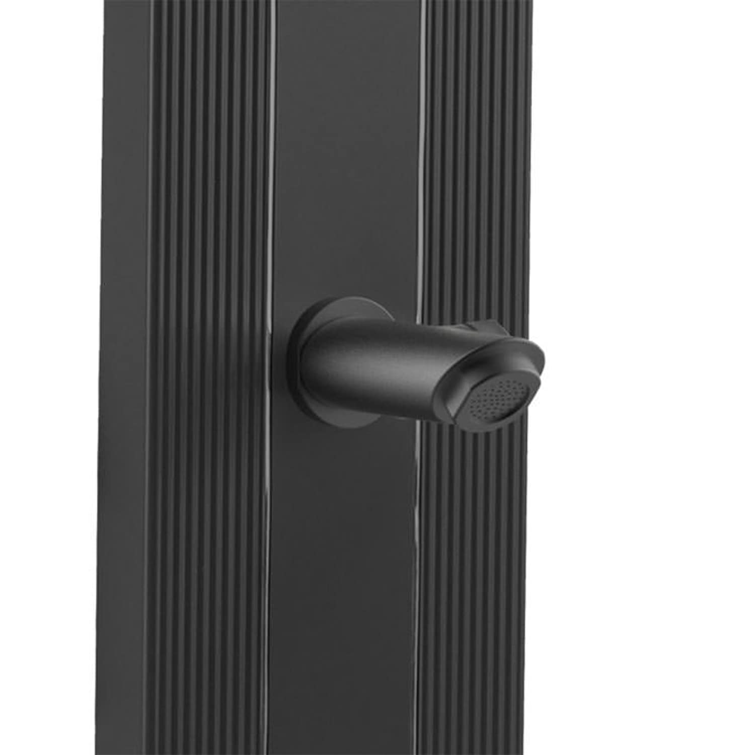 SINED Duche Exterior Em Alumínio Preto RAL9004 Com Aquecimento Solar Depósito De 30 Litros Pulverizador Quadrado E Torneira Para Lavar Pés Modelo Lea