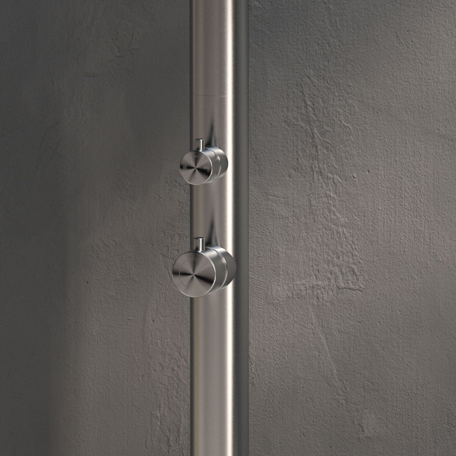 SINED Douche Extérieure Inox Satiné en Acier Inox 316L 244 cm Eau froide/chaude Système Cbox pour une meilleure stabilité design élégant et mitigeur intégré Résiste à la corrosion DOCCIAOLBIAINOX