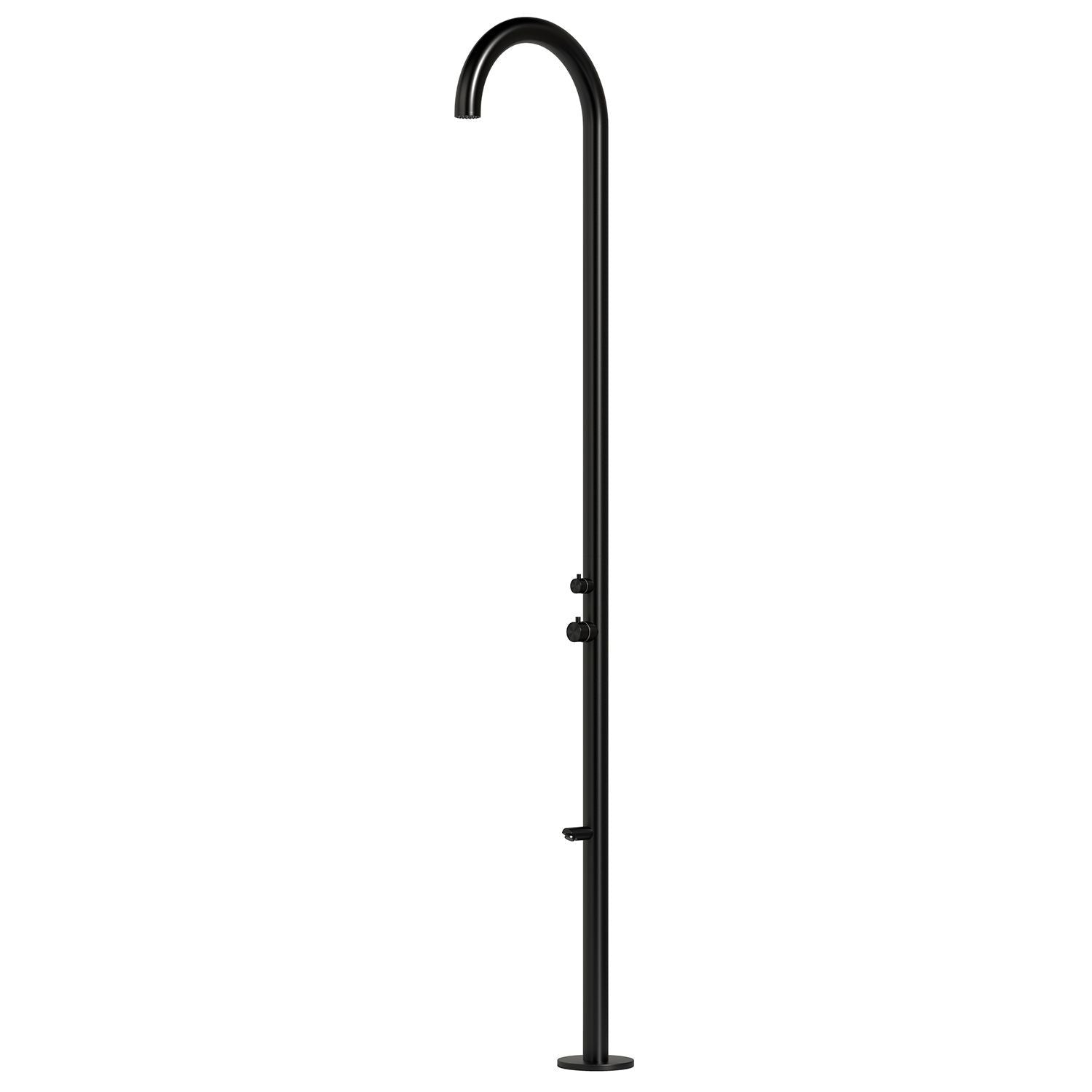 SINED Douche Extérieure Olbia Noire en Acier Inoxydable 316L 244 cm Système Cbox pour une Stabilité Supérieure Idéal pour Environnements Marins Jardins et Piscines