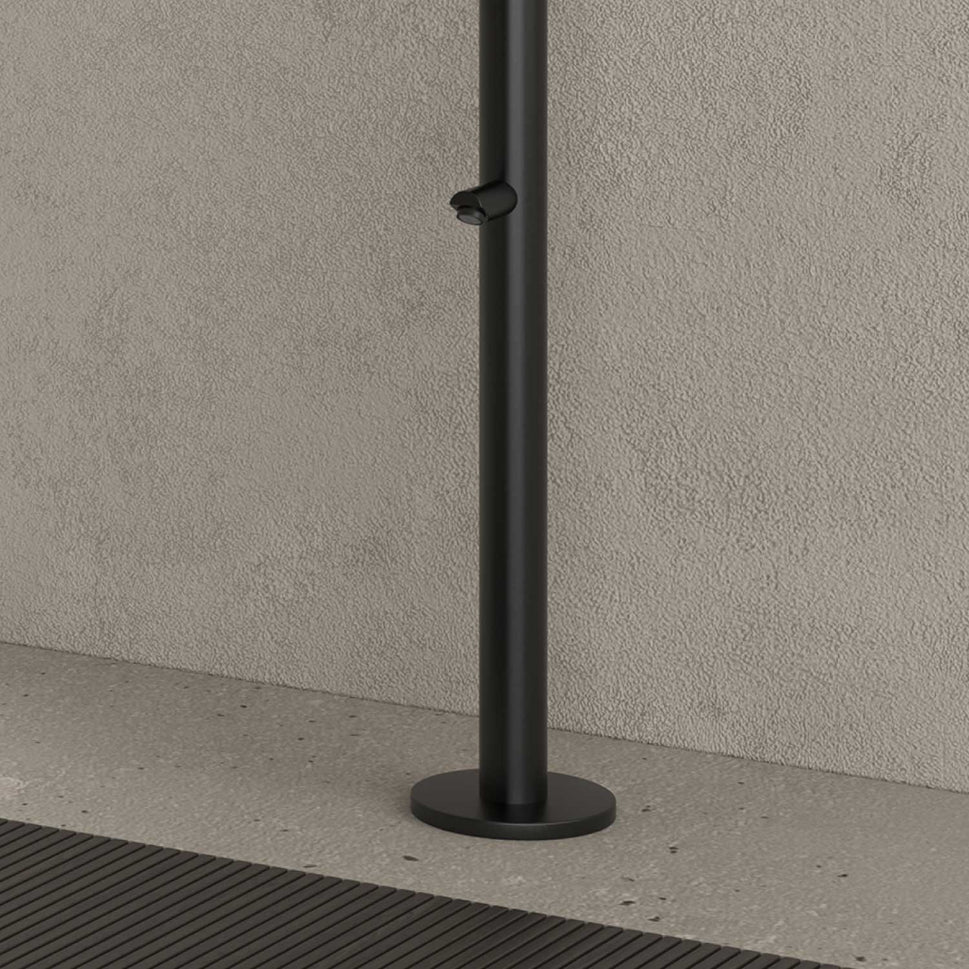 Outdoor Shower With Foot Wash Black Color Stainless Steel 316l Sined