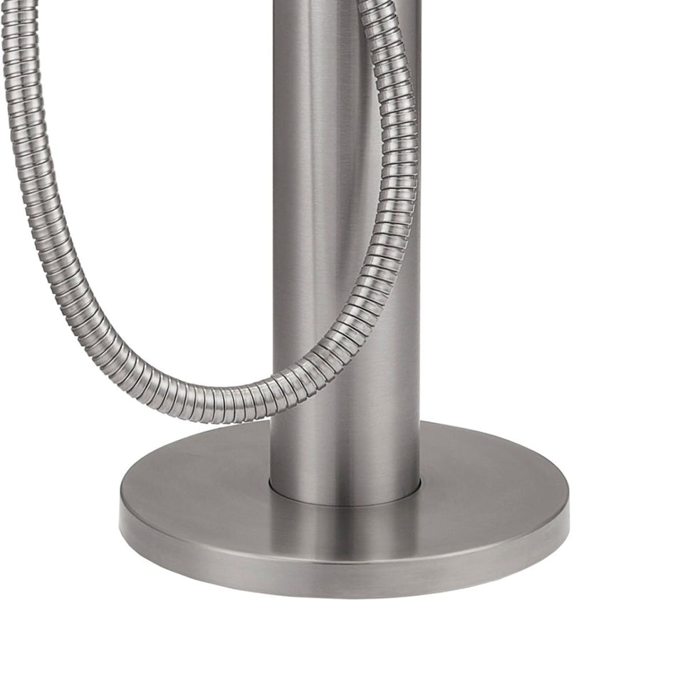 Mini Ducha Exterior Sined Oristano Diseno Elegante y Compacto Fabricada En Acero Inoxidable 316l Con Alcachofa Móvil y Conexión Para Agua Fría y Caliente