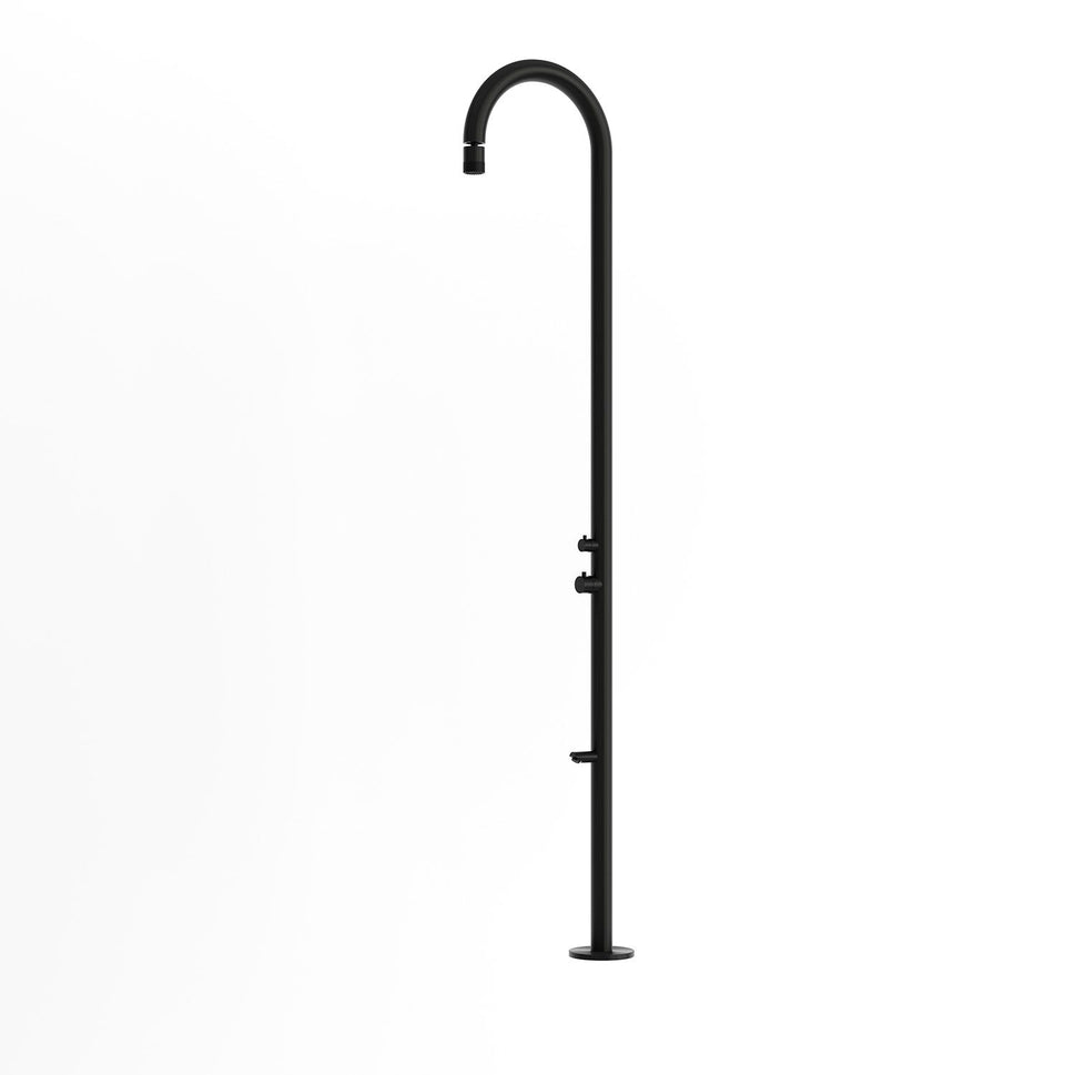 Marca Doccia in acciaio inox 316L nero per uso nautico con soffione regolabile e resistenza elevata in ambienti marini difficili – Modello Orosei