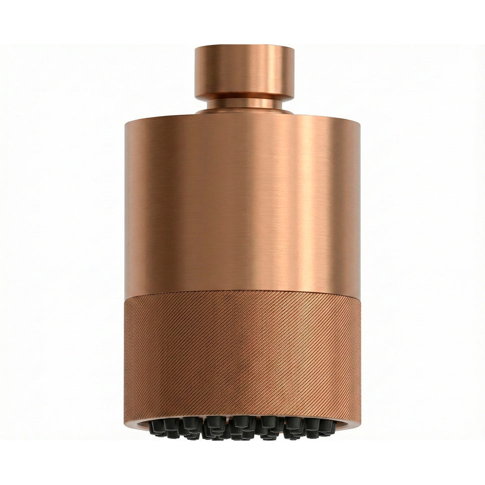 Marca Ducha en acero inoxidable 316L con acabado en oro rosa mezclador desviador integrado y cabezal regulable para mayor durabilidad y resistencia DOCCIA-OROSEI-ORO-ROSA