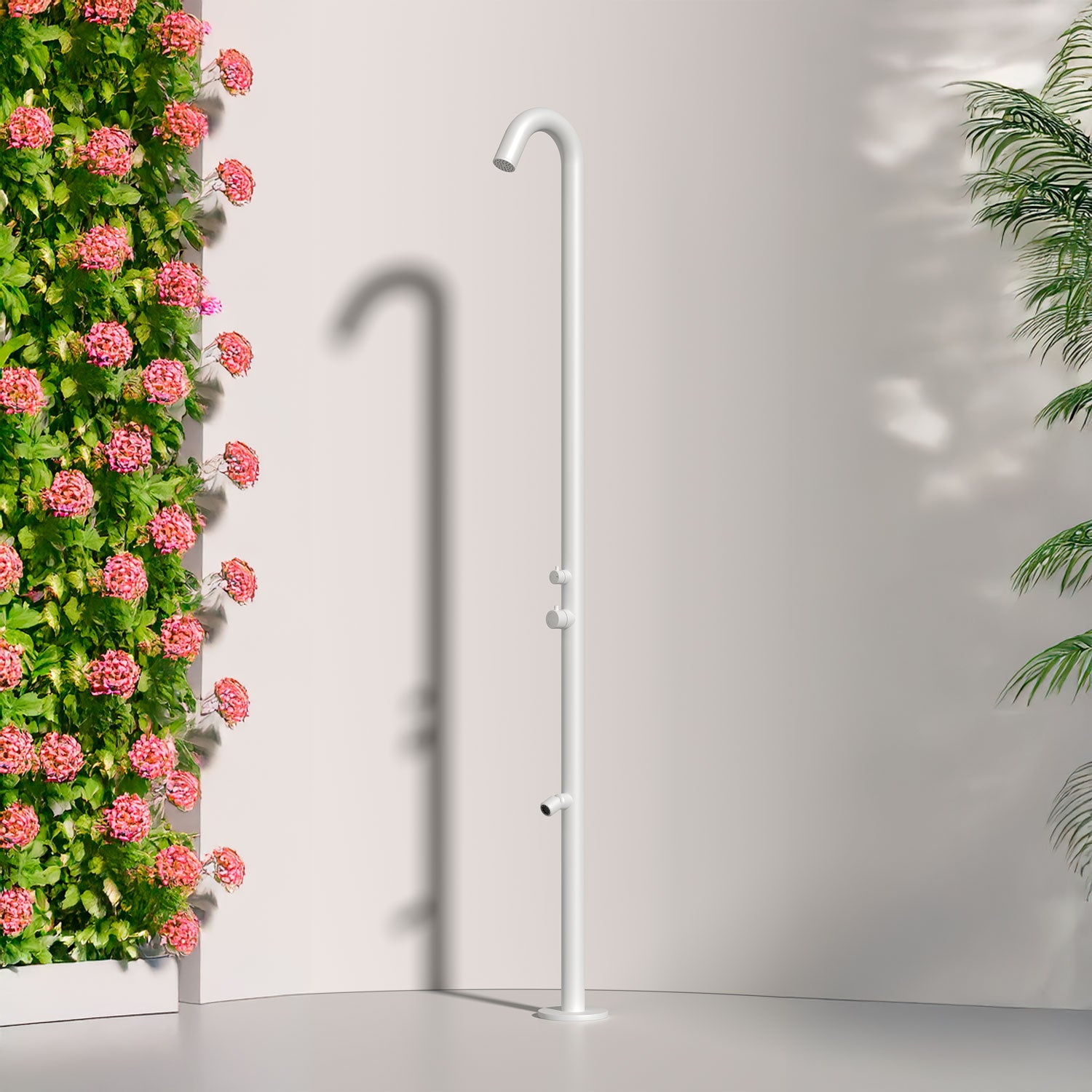 Doccia Esterno 316l Con Soffione e Lavapiedi Bianco Opaco Sined