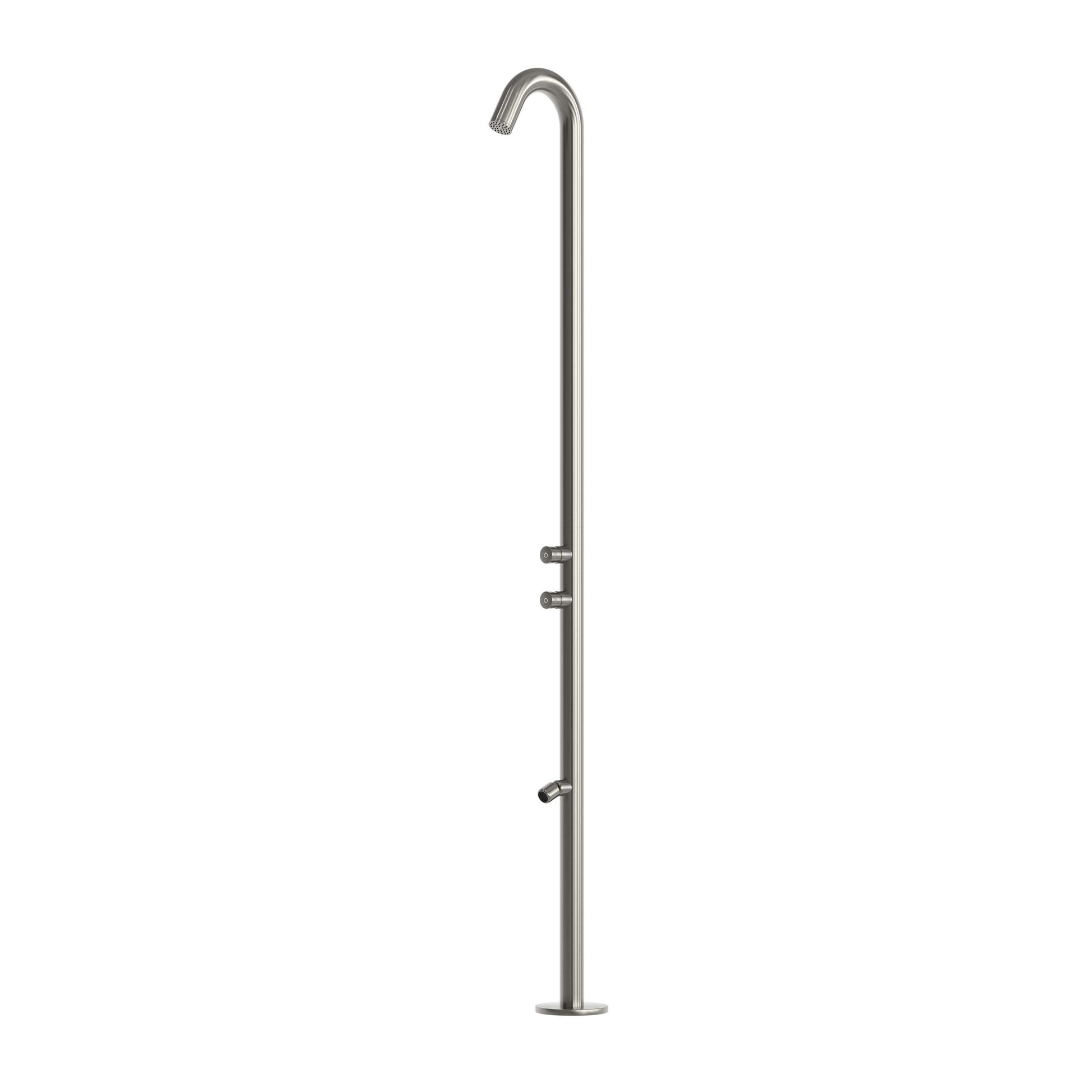 Sined Quartu Acero Inoxidable 316l Ducha y Lavapies h 2289 cm Gunmetal Acero Inoxidable Conexiones Base Ocultas