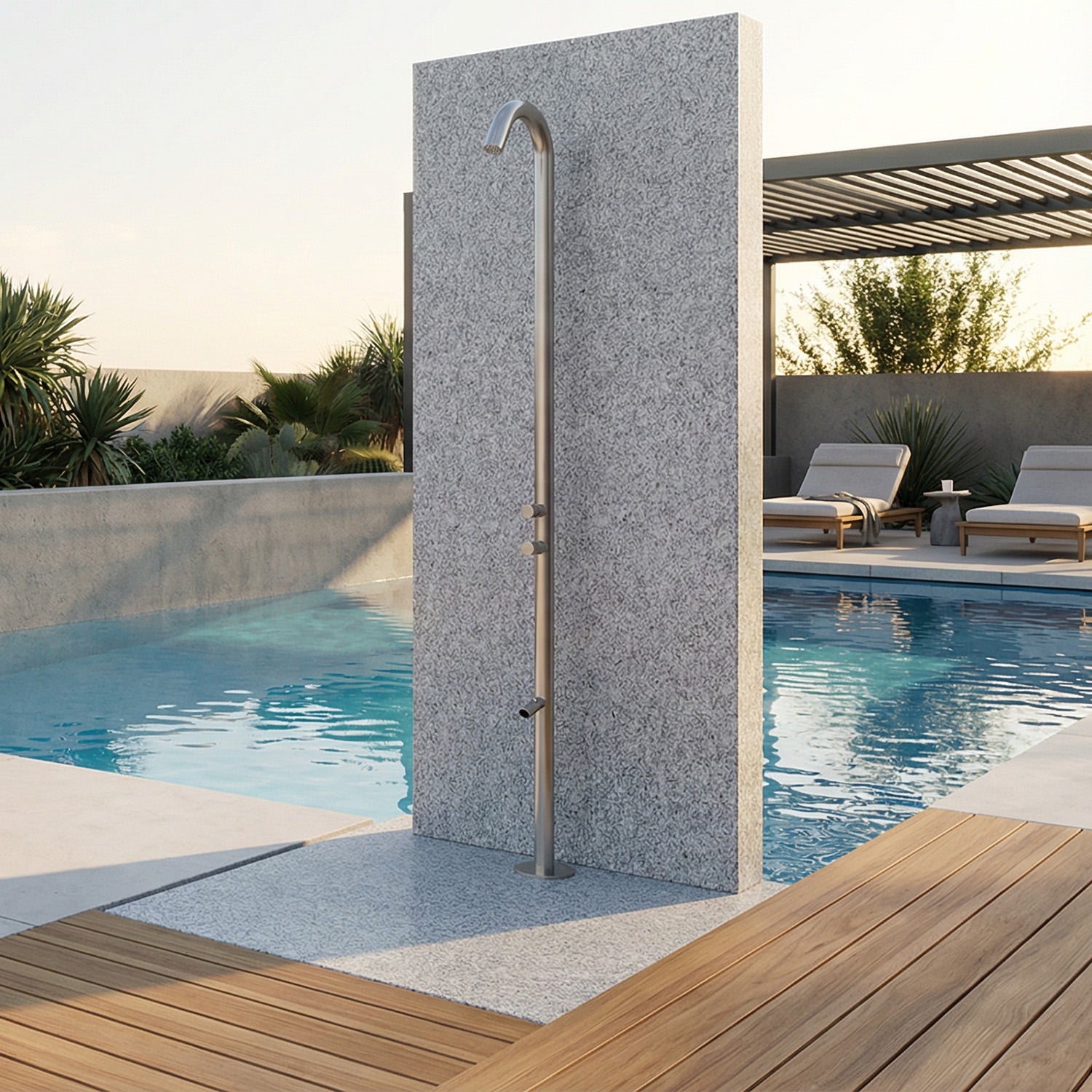 Sined Quartu Acero Inoxidable 316l Ducha y Lavapies h 2289 cm Gunmetal Acero Inoxidable Conexiones Base Ocultas