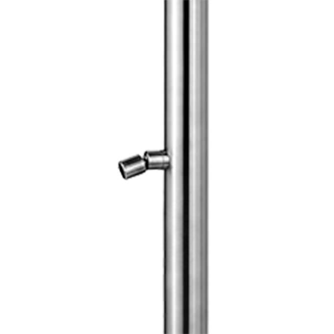Douche Extérieure Sined Quartu Acier Inoxydable 316l Avec Pommeau et Lave-pieds h 2289 Cm Inox Connexions de Base Cachées