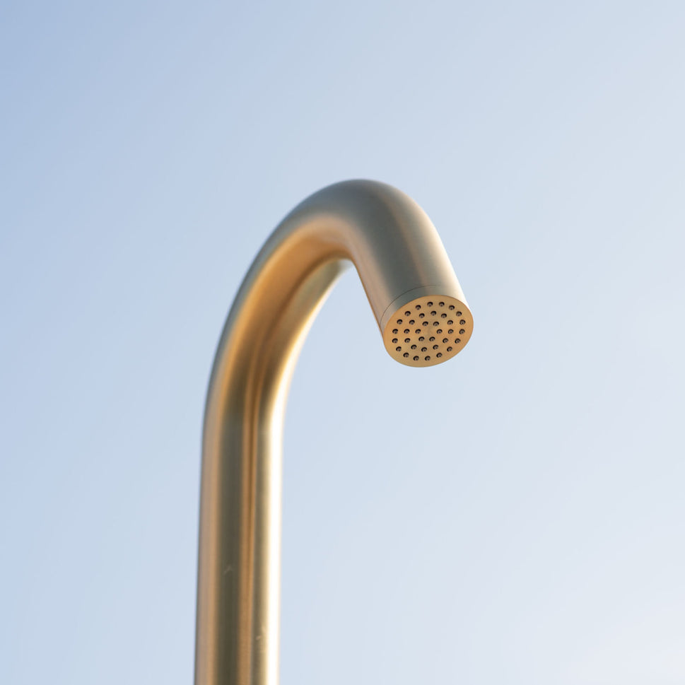 Outdoor Shower 316l With Gold Sined Foot Wash