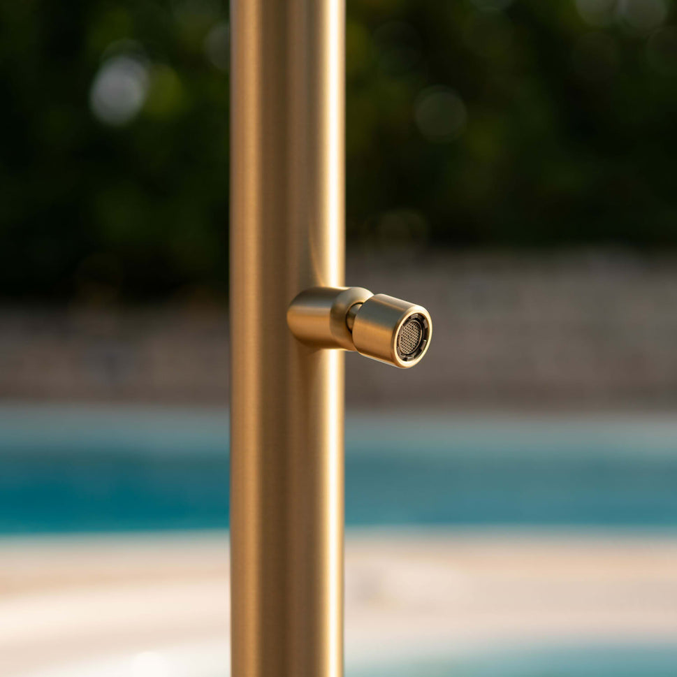 Outdoor Shower 316l With Gold Sined Foot Wash