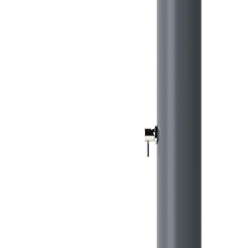 Sined Ducha Solar Rimini Pizarra Gris Ducha De Jardín De Acero Inoxidable Con Calefacción Solar Grifo Mezclador y Lavapies 28 Litros Blanco Ideal Para Jardín Piscina Hotel Playa