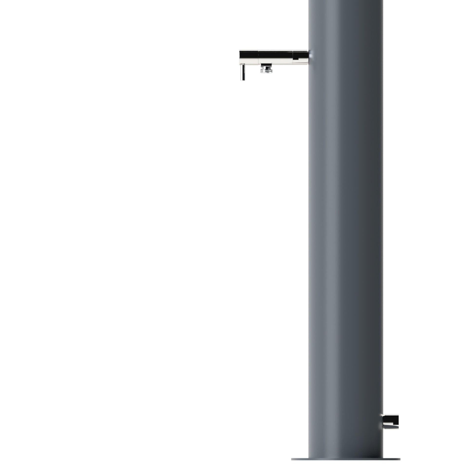 Sined Ducha Solar Rimini Pizarra Cinza Ducha De Jardim De Aço Inoxidável Com Aquecimento Solar Torneira Misturadora e Lavapés 28 Litros Branco Ideal Para Jardim Piscina Hotel Praia