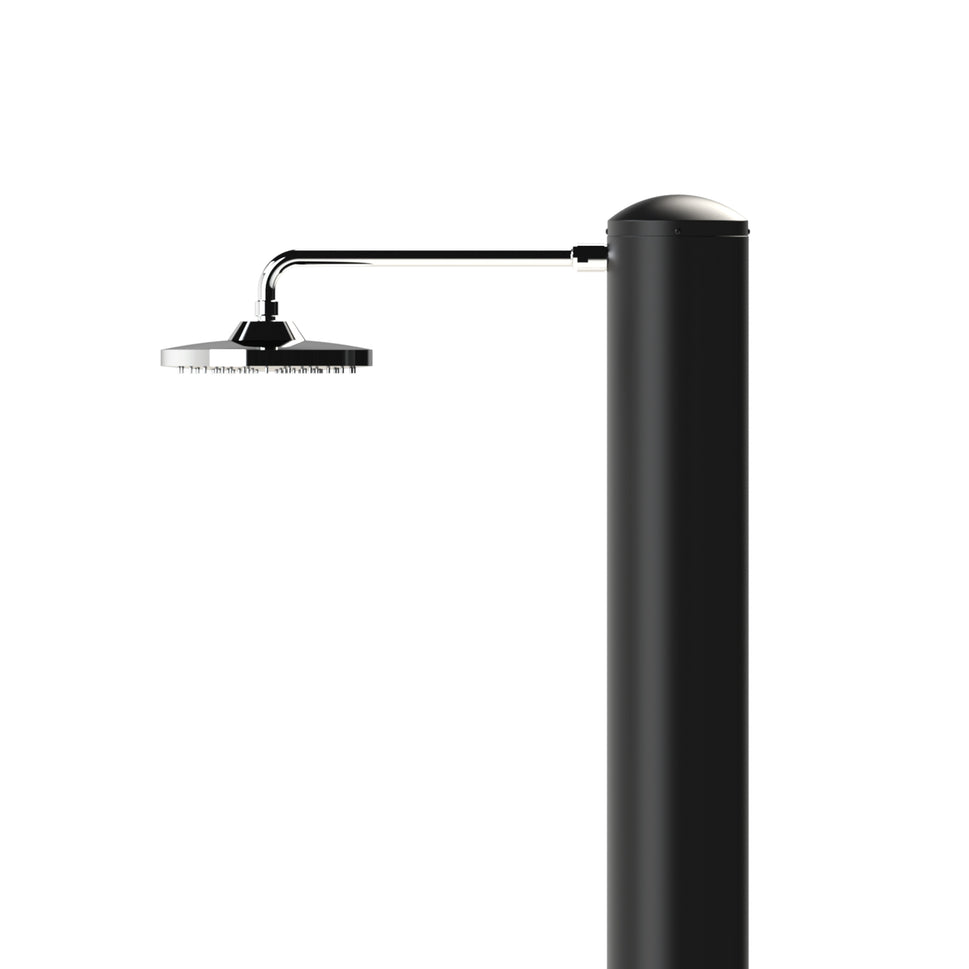 Sined Edelstahl-Gartendusche mit Mixer und Fußwascher, 28 Liter, Schwarz