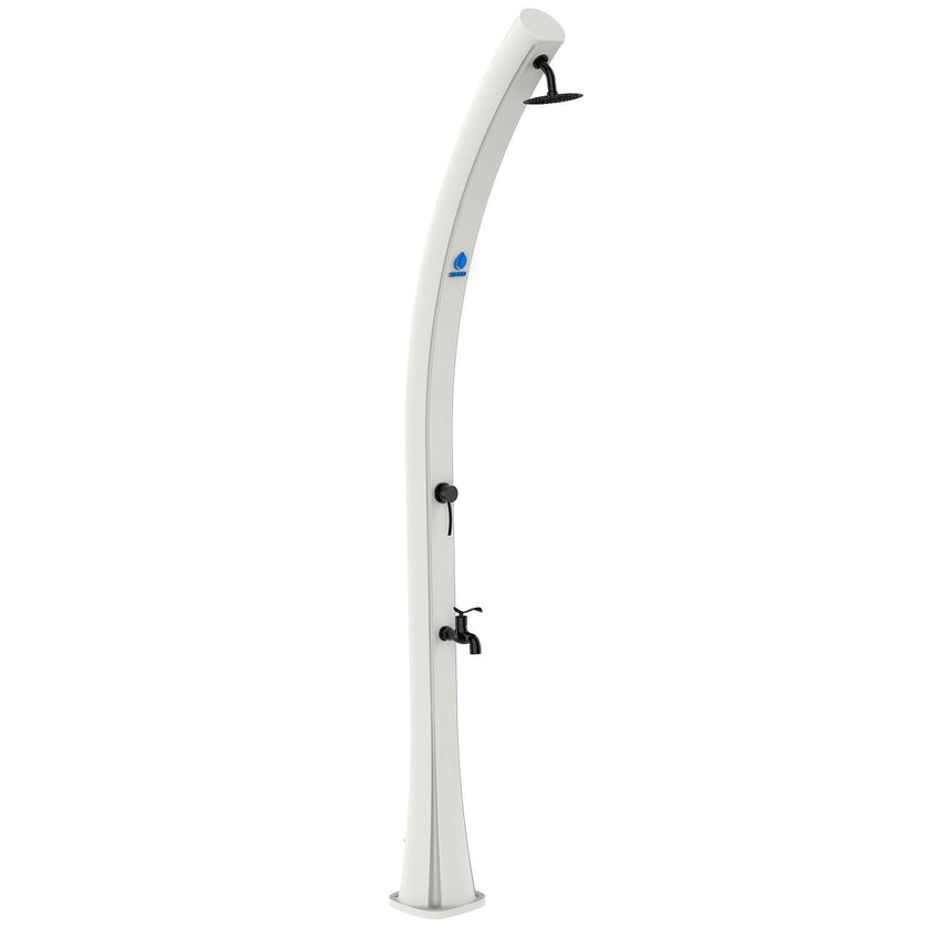 Ducha solar blanca SINED Sole: diseño elegante y materiales de alta calidad para tu jardín