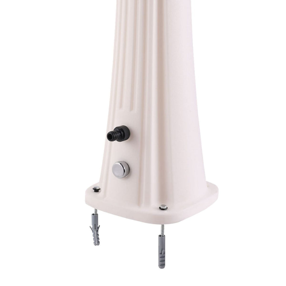 Sined Sole Bianca gebogene Polyethylen-Dusche mit Solarheizung und Fußbad, weiß