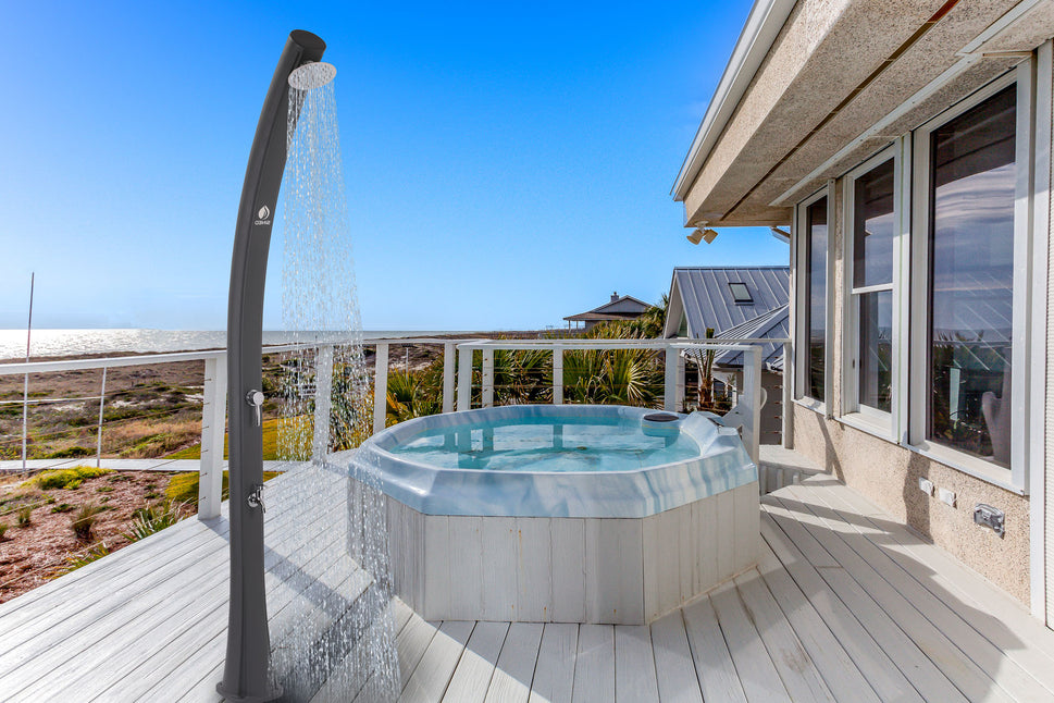 Sined Sole Grigia Solardusche für gebogenen Polyethylen-Pool mit grauem Fußbad