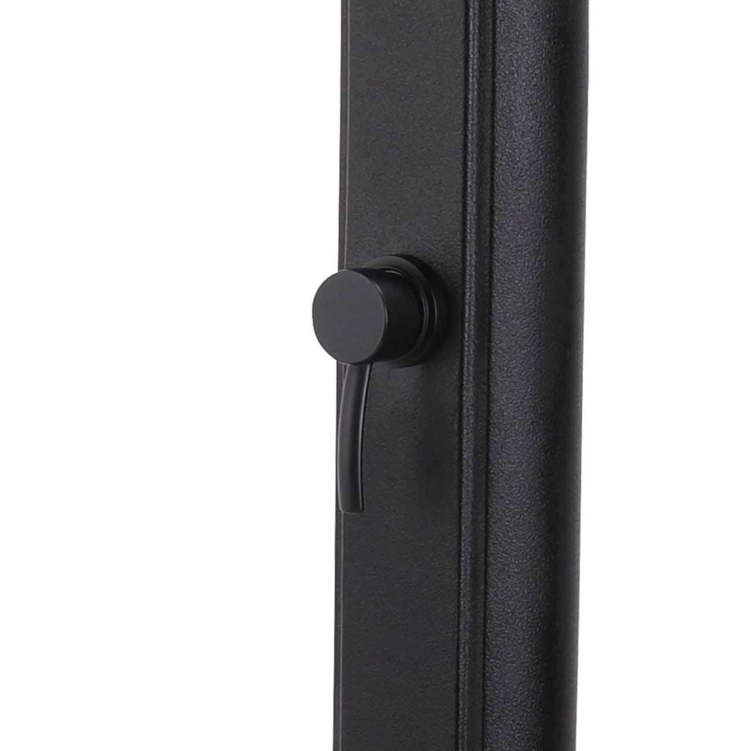 Douche Extérieure Jardin Solaire Noire Sole Nera Avec Pommeau Rond Réservoir 25l Robinet Lave-pieds Hauteur 226 Cm Structure Courbée En Polyéthylène HD Douche Solaire Avec Filtre à Calcaire Et Couvercle Sined