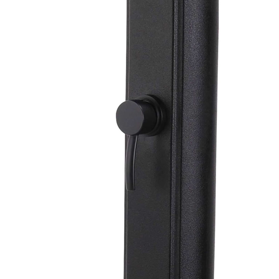 Douche Extérieure Jardin Solaire Noire Sole Nera Avec Pommeau Rond Réservoir 25l Robinet Lave-pieds Hauteur 226 Cm Structure Courbée En Polyéthylène HD Douche Solaire Avec Filtre à Calcaire Et Couvercle Sined