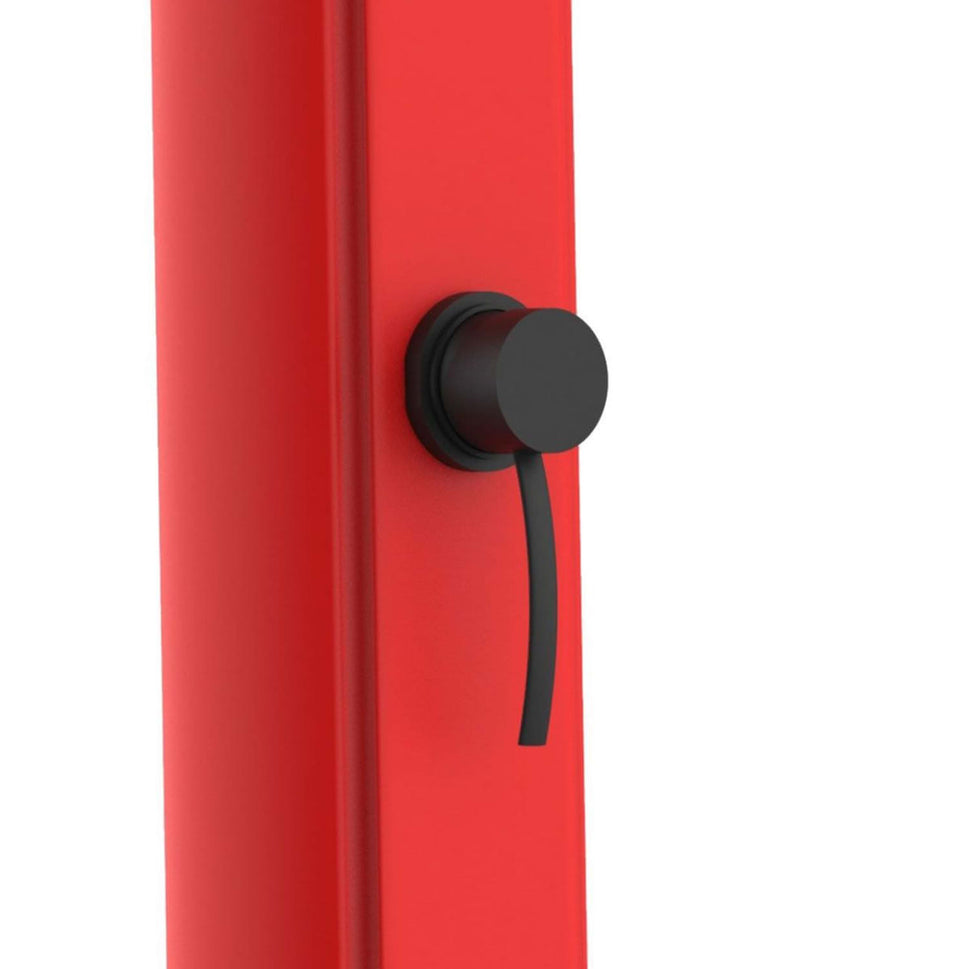 Sined Sole HD gebogene Dusche aus Polyethylen mit Sprühgerät und 25-l-Fußwaschanlage, Rot