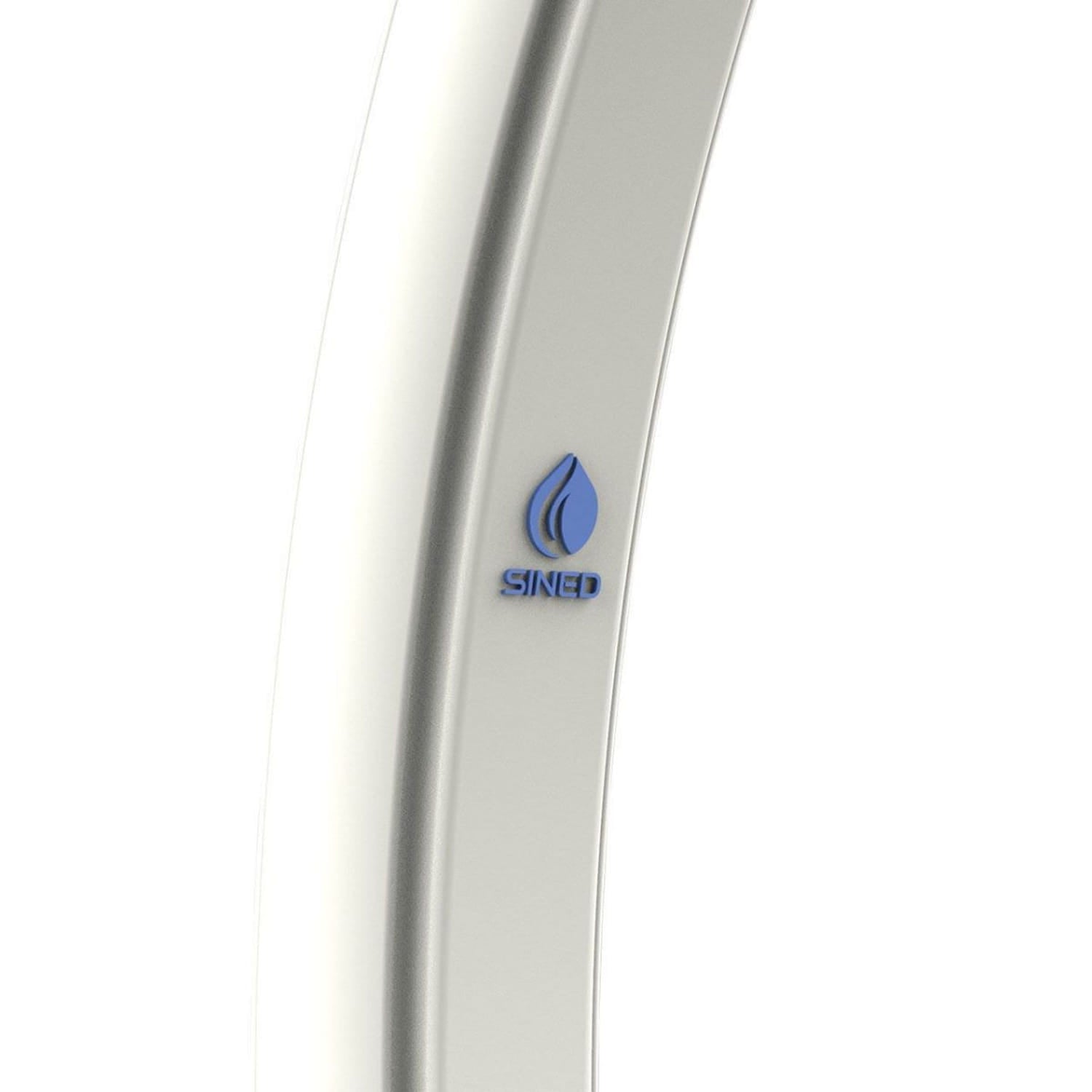 Sined Sole Xxl Zonneboiler Curva 40 Lt Antikalk Tank Witte Filter Ronde Douche Voet Zwarte Metalen Kraan Accessoires