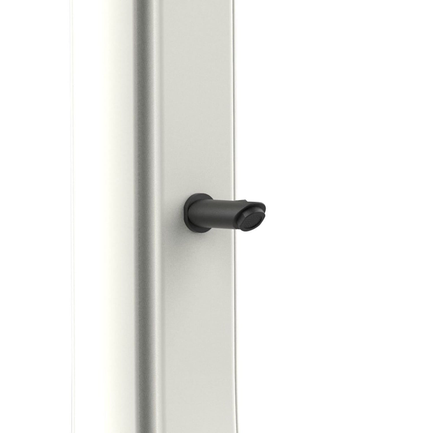 Sined Sole Xxl Zonneboiler Curva 40 Lt Antikalk Tank Witte Filter Ronde Douche Voet Zwarte Metalen Kraan Accessoires