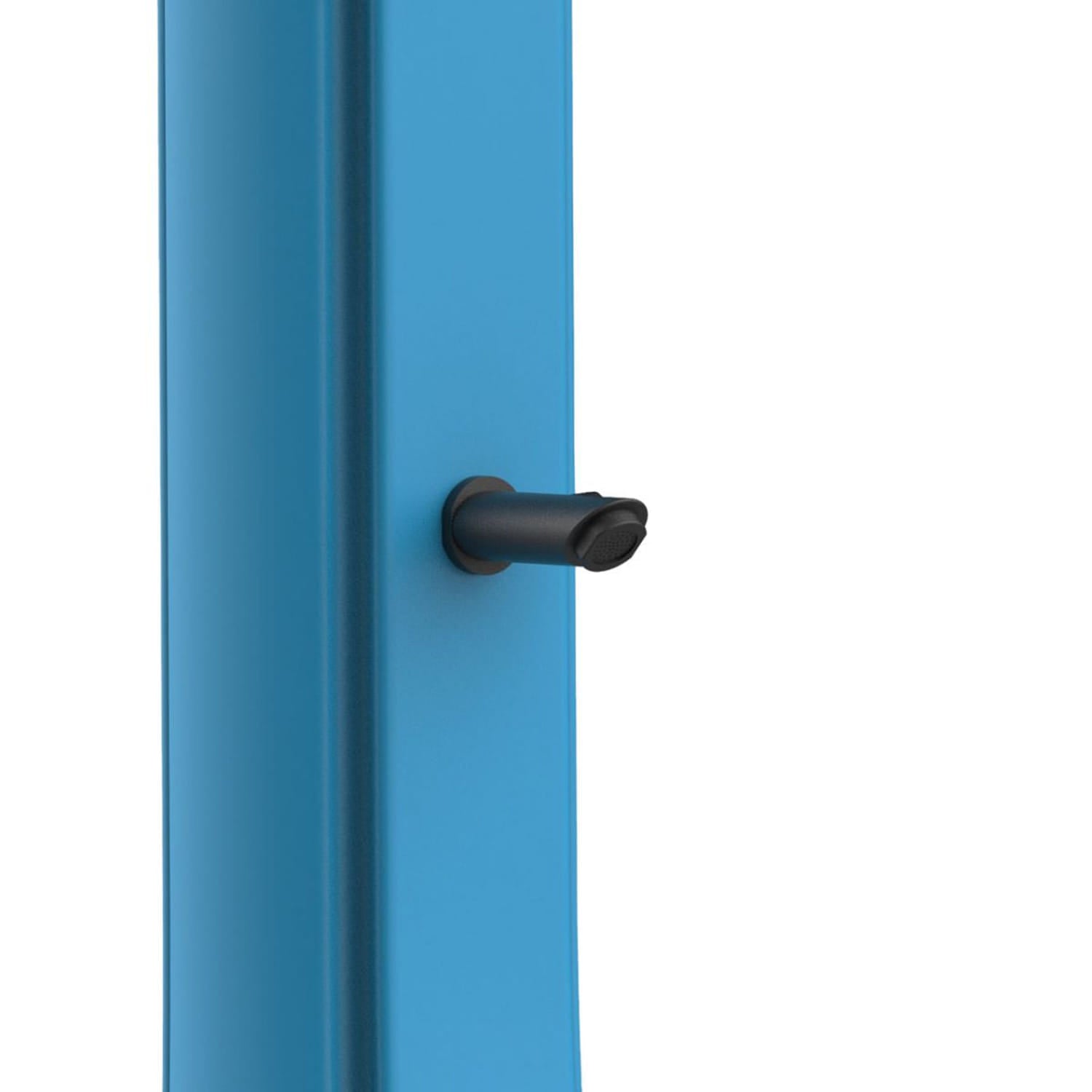 Sined Sole Xxl Zonneboiler Grote Gebogen Met Voetwas en Blauwe Douche Ronde Douche Accessoires Metaal Zwart