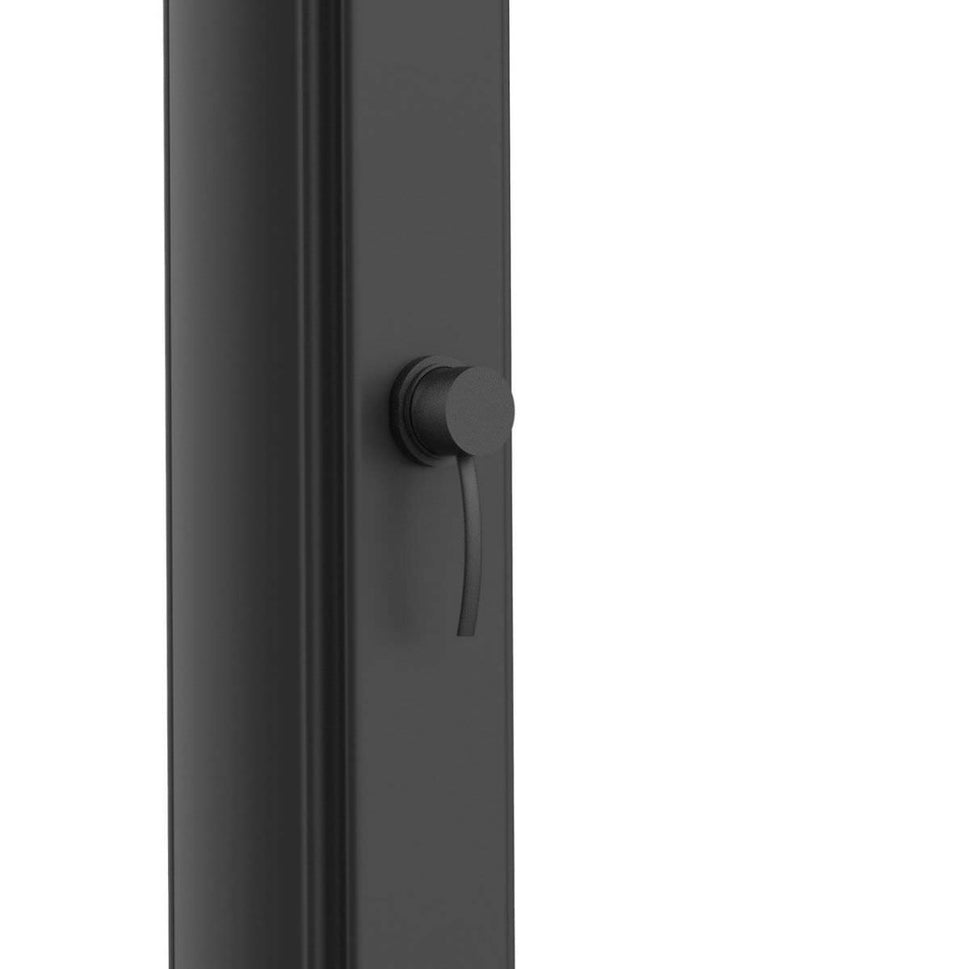 Sined Sole Xxl Zonne-douche Boog Voor Tuin Met Voetafspoeling Antikalkfilter Zwarte Filter Ronde Douche Voetafspoeling Kraan Metaal Accessoires Zwarte Kleur