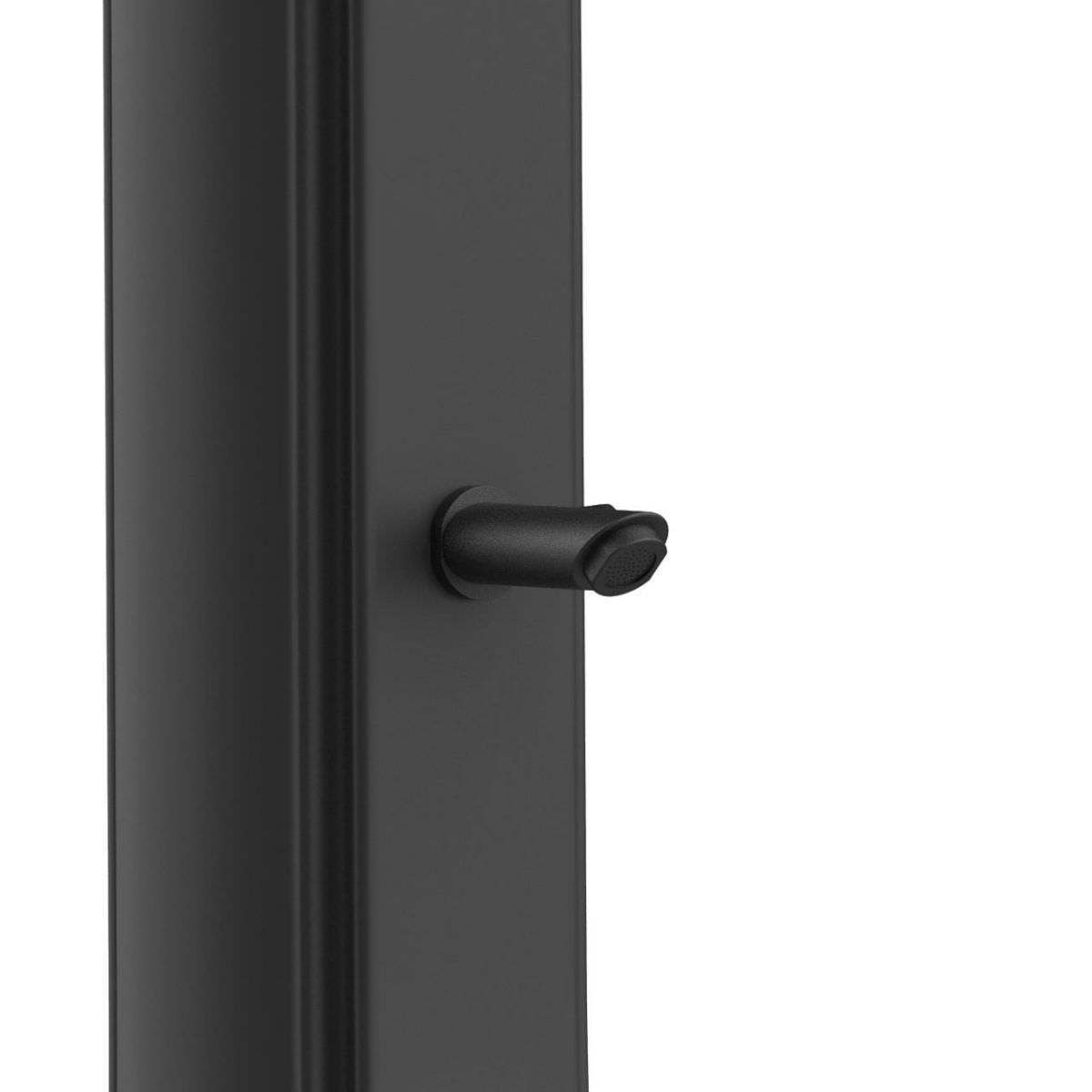 Sined Sole Xxl Zonne-douche Boog Voor Tuin Met Voetafspoeling Antikalkfilter Zwarte Filter Ronde Douche Voetafspoeling Kraan Metaal Accessoires Zwarte Kleur