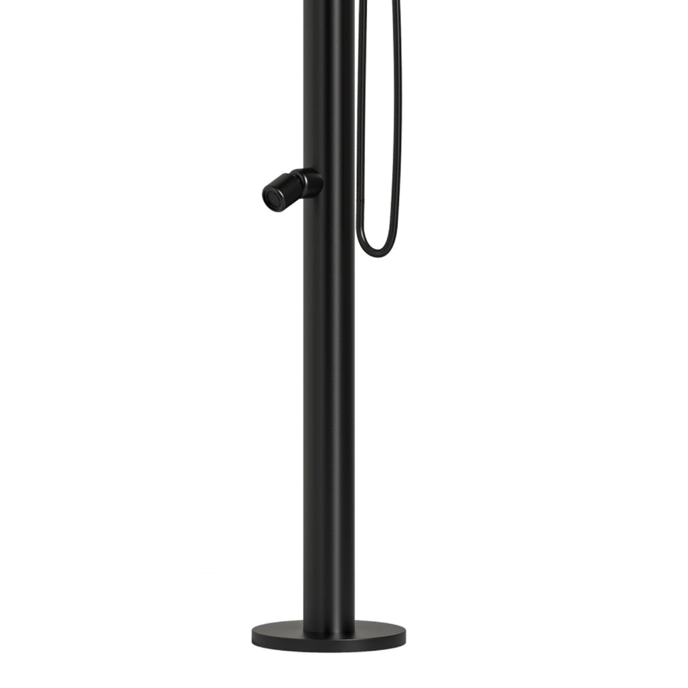 Stainless Steel Shower Stintino with Black Rotating Showerhead Sined