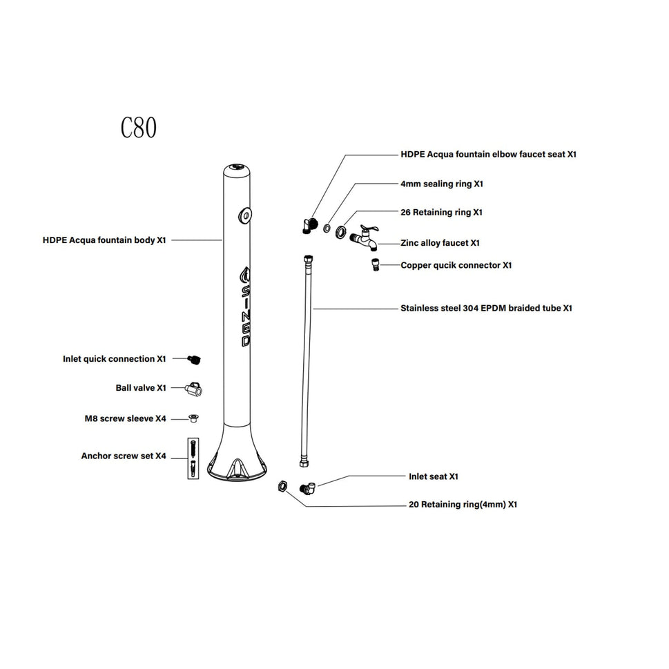 Fontaine Jardin Polyéthylène Blanc Pour Arroser Sined