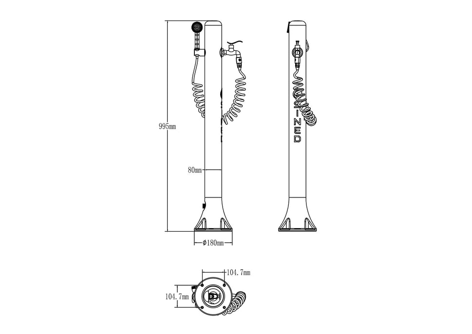Sined Fontaine de Jardin Extérieure Avec Connexion Latérale Pro en Noir Avec Tuyau de 75m Idéale Pour Piscines Jardins et Espaces Extérieurs Fontaine de Jardin Pour Extérieur Noire