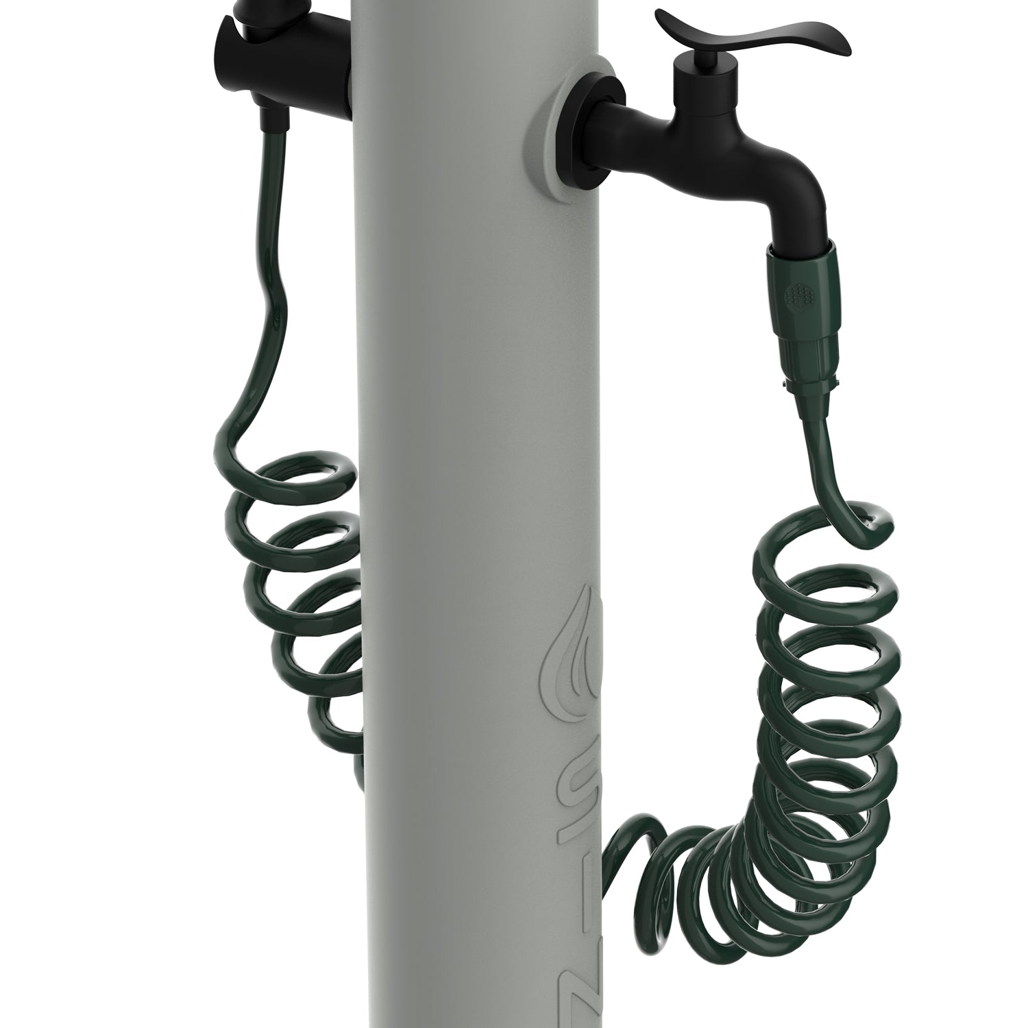 Fontaine de jardin en polyéthylène Sined Acqua Pro avec connexion latérale, montage facile, gris tourterelle