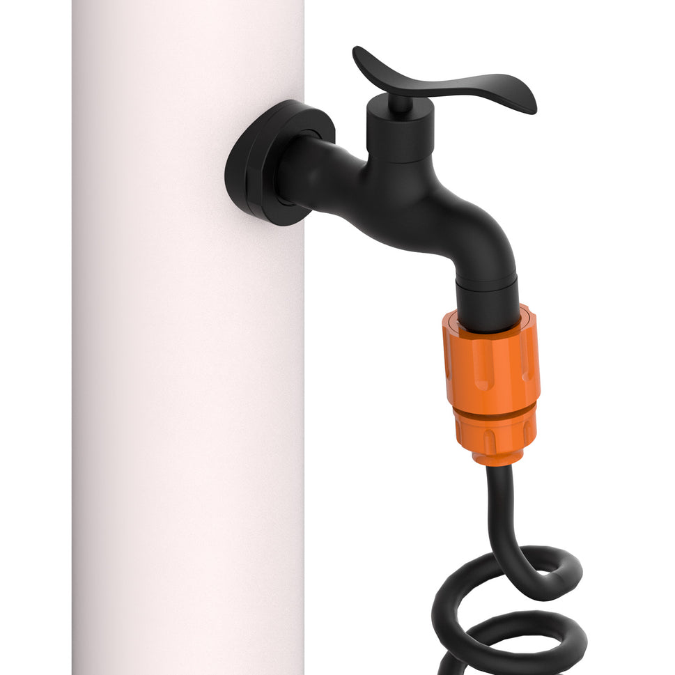 Fuente De Aluminio Resistente Con Conexión Lateral Incluye Manguera De 75 m y Pistola De 8 Chorros Fácil De Montar Ideal Para Uso En Exteriores