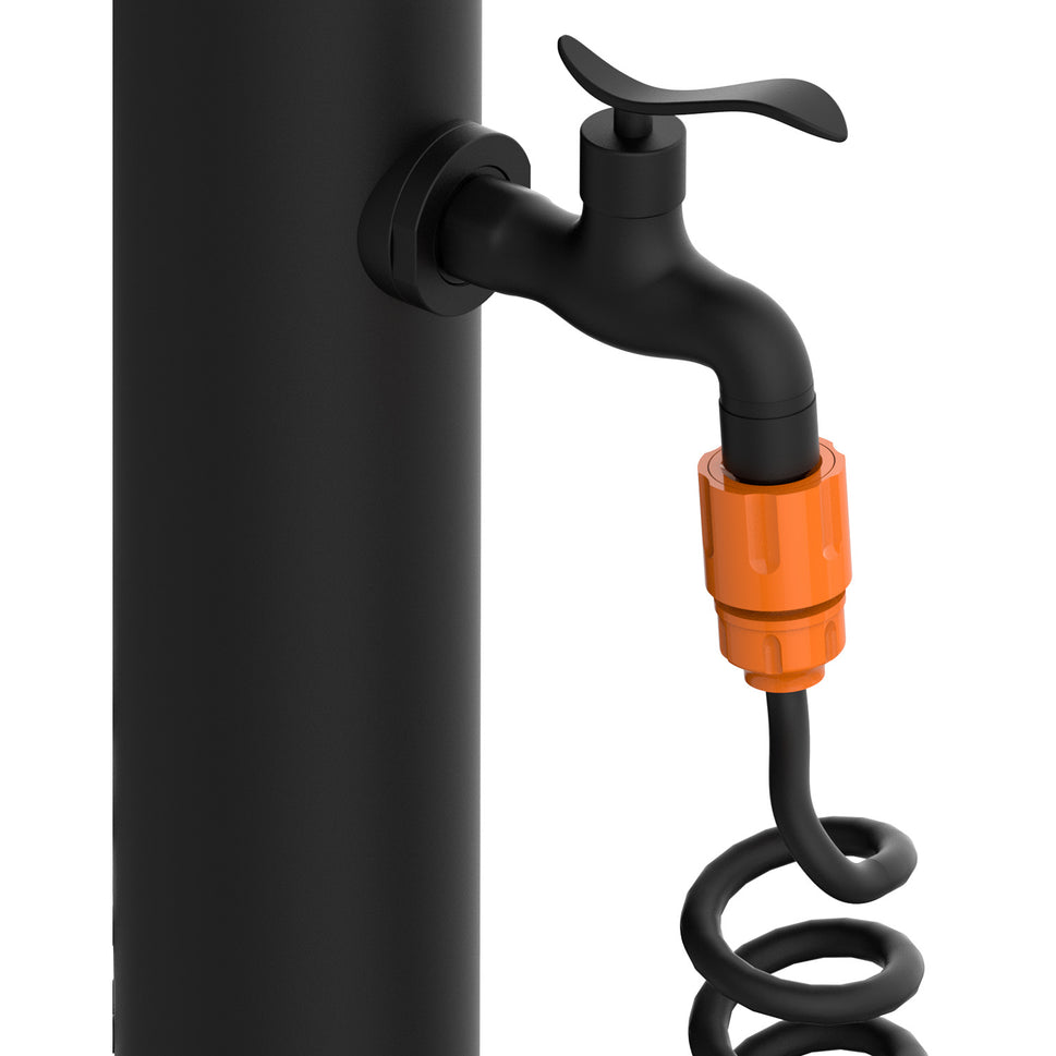 SINED Fuente De Aluminio ACQUA PRO Resistente Con Conexión Lateral Incluye Manguera De 75 m y Pistola De 8 Chorros Fácil De Montar Ideal Para Uso En Exteriores