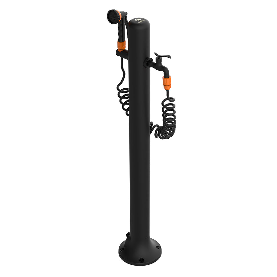 SINED Fuente De Aluminio ACQUA PRO Resistente Con Conexión Lateral Incluye Manguera De 75 m y Pistola De 8 Chorros Fácil De Montar Ideal Para Uso En Exteriores