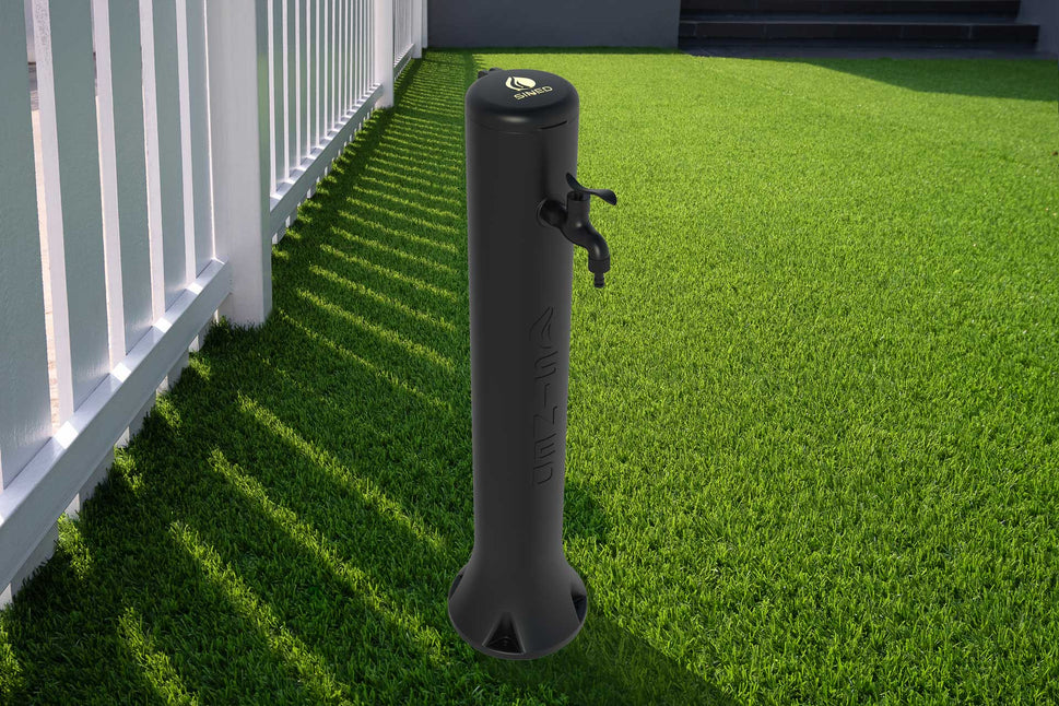 Fontaine de jardin Sined Tritone en HDPE avec disposition pour prises rapides noire hauteur 100 cm fabriquée en HDPE