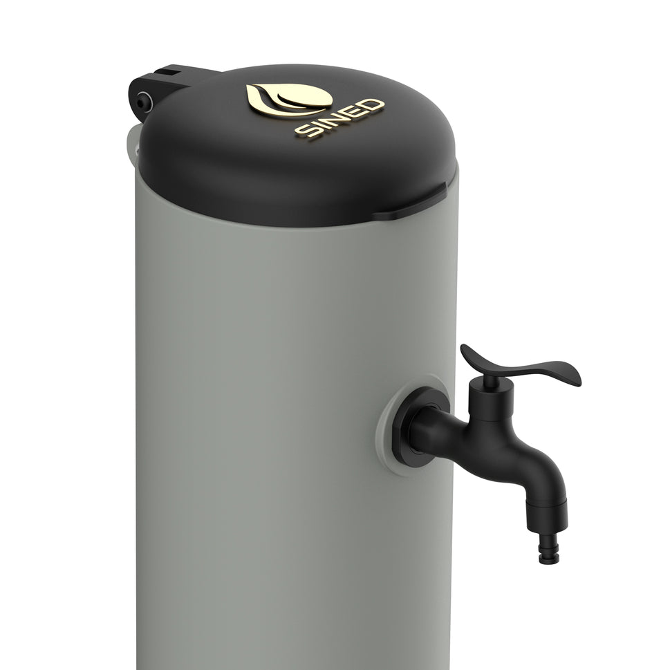 Sined Tritone Pro Source en Polyéthylène avec Prise Double et Panier Tórtola Facile à Installer avec Tuyau de 75 m de Longueur