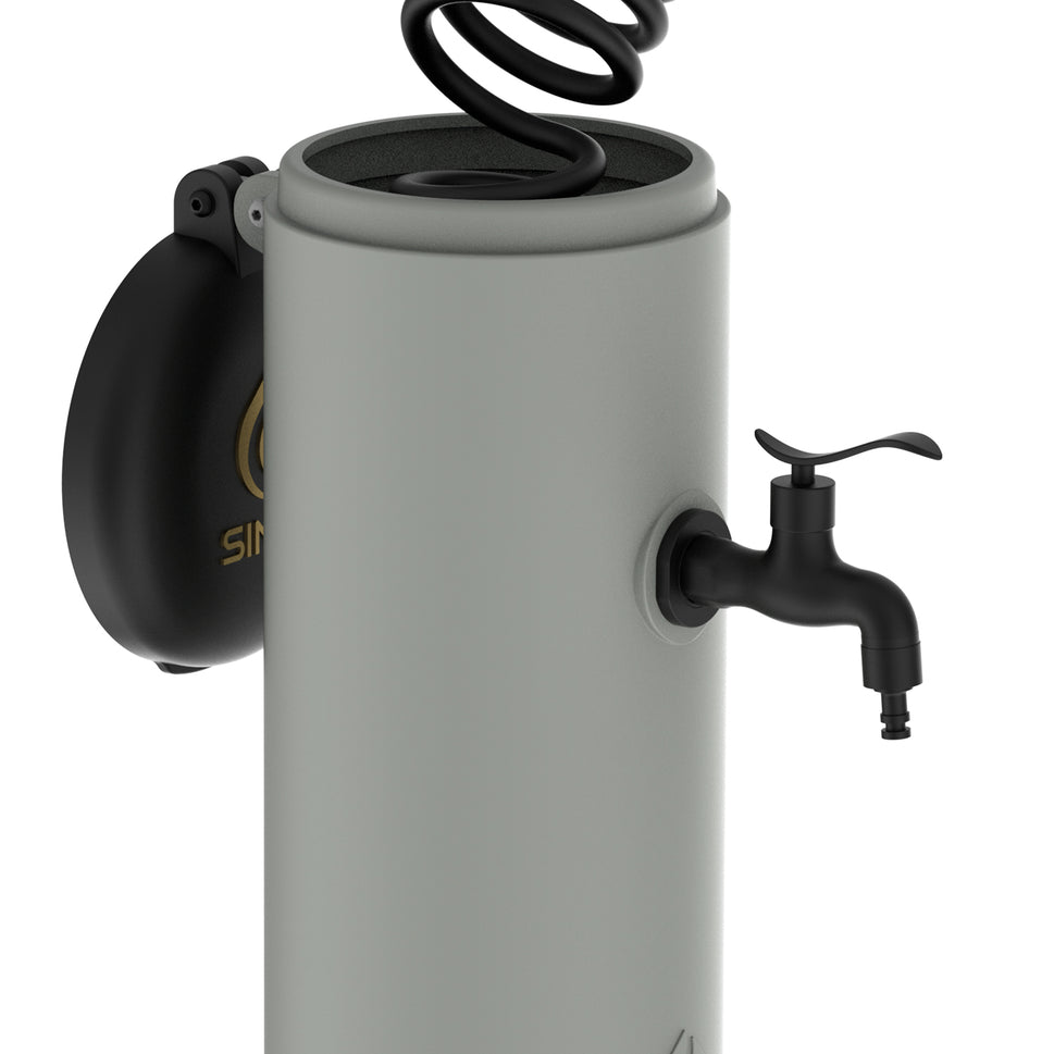 Sined Tritone Pro Source en Polyéthylène avec Prise Double et Panier Tórtola Facile à Installer avec Tuyau de 75 m de Longueur