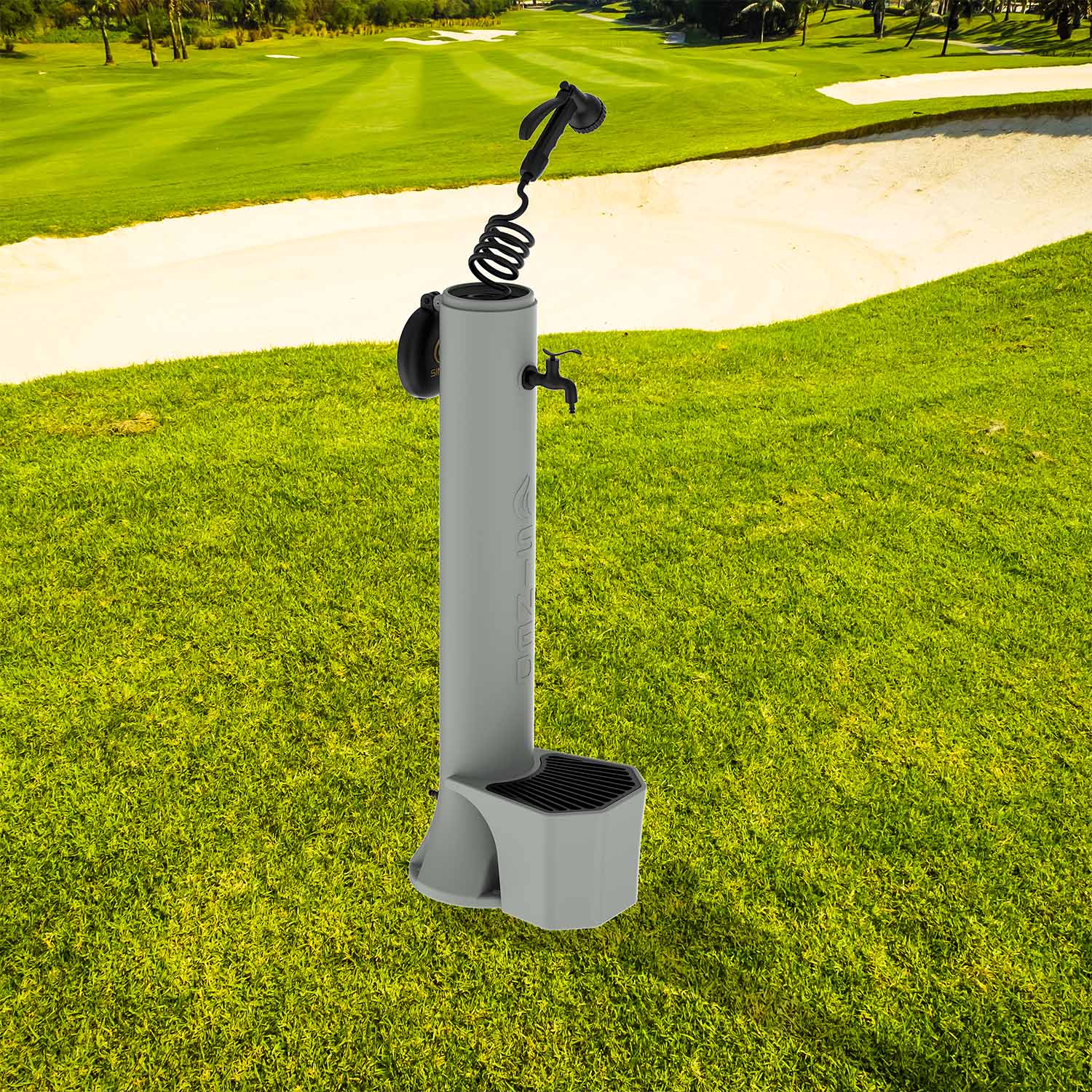 Sined Tritone Pro Source en Polyéthylène avec Prise Double et Panier Tórtola Facile à Installer avec Tuyau de 75 m de Longueur