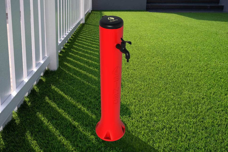 Fontaine Jardin Tritone Hdpe Rouge Avec Raccords Rapides Sined