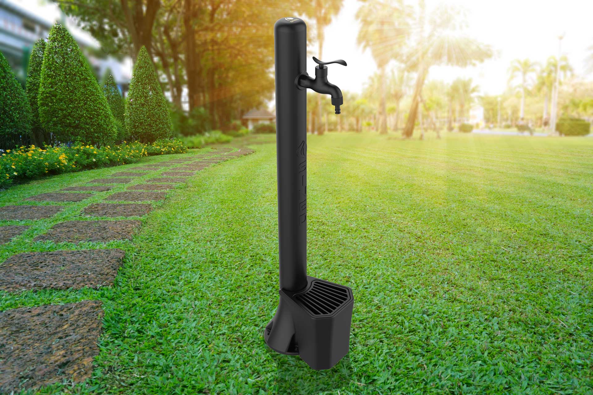 Sined Kit Acqua Kit Compuesto Por Fuente y Cubo De Polietileno Fácil Montaje Negro