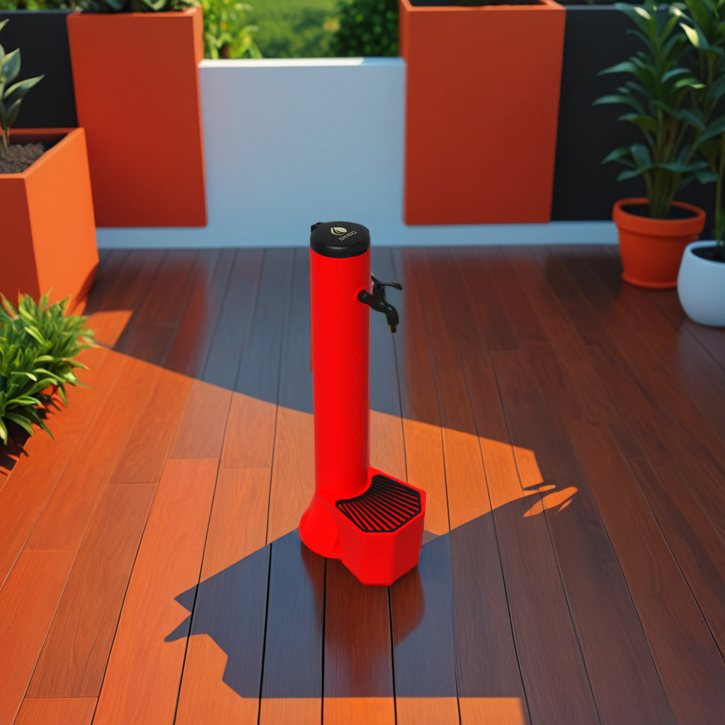 Kit Sined Triton Composé d'une Source et d'un Seau de 5 Litres en Polyéthylène Rouge Fabriqué en Polyéthylène HD